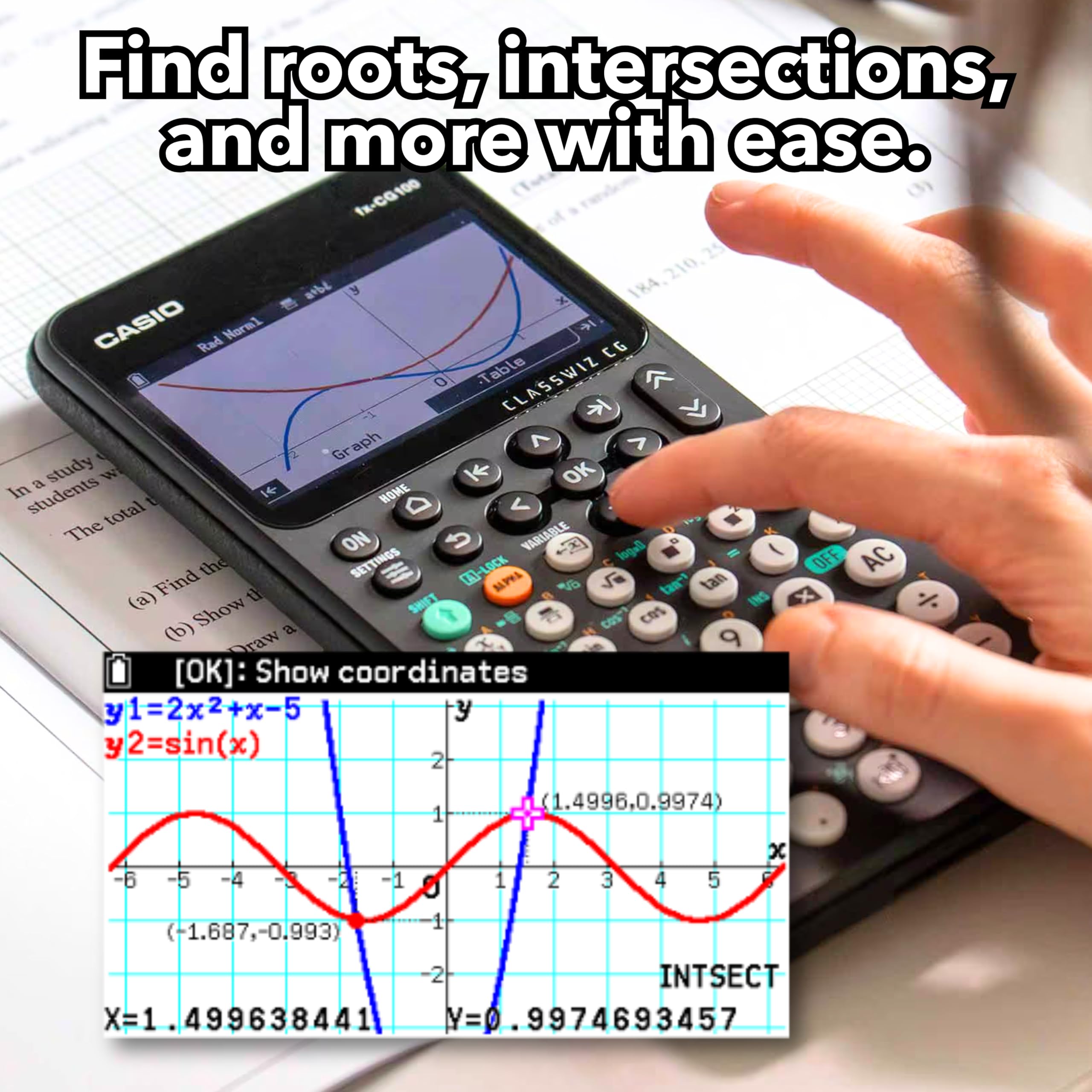 Casio fx-CG100 ClassWiz® - Calculadora gráfica a Color con gráfico 3D y Python | Pantalla Grande de Alta resolución, Funciones básicas y avanzadas | Ideal para exámenes, Stem, programación y Avanzada