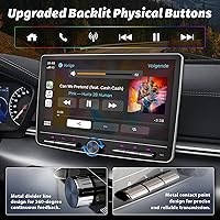 Vista 7 de Estéreo de Coche Doble DIN: Radio de Coche Android de 10 Pulgadas con Pantalla Flotante Táctil Compatible con Apple Carplay y Android Auto, Unidad