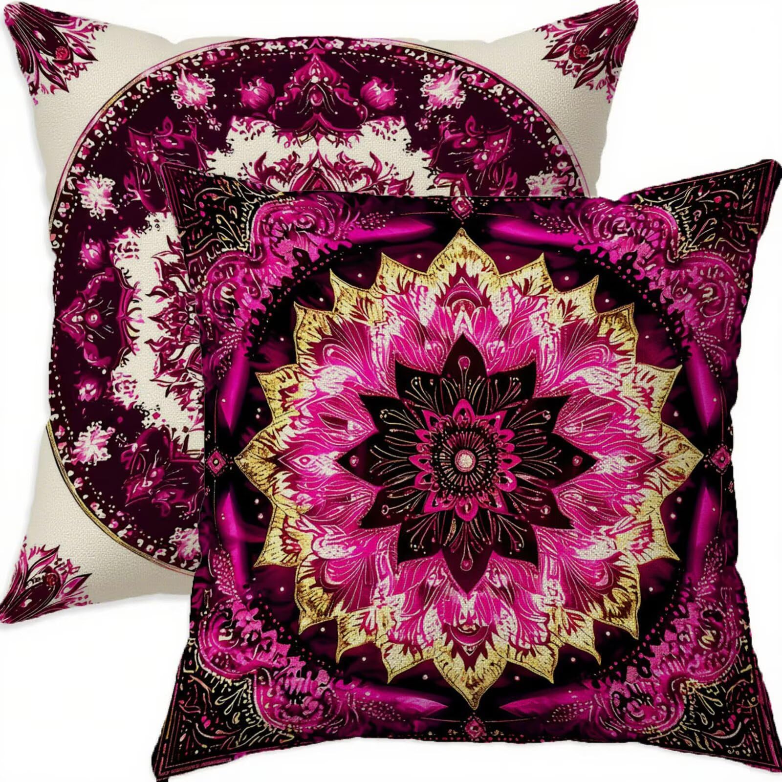 Taie oreiller violet 70x70cm lin taie oreiller imperméable salon lot de 2 housses vintage D510