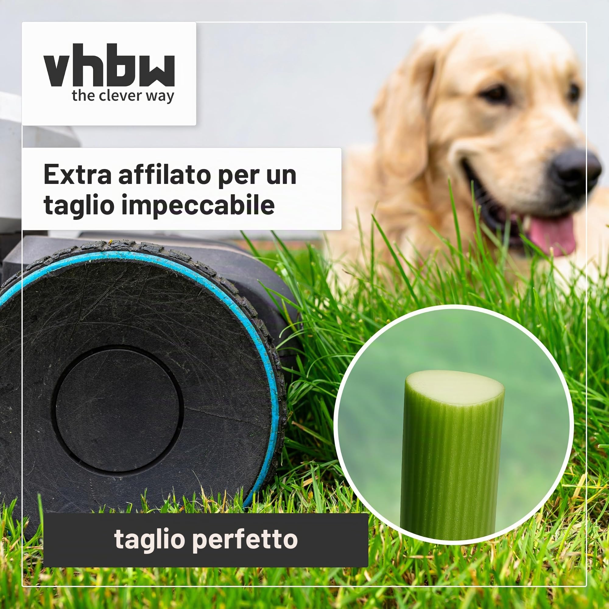 vhbw Lama di ricambio compatibile con Brill Steelline 46 XL RL 6.0, 46 XL 6.0, 46 XL R 6.0 tagliaerba - nero, in acciaio 40MnB