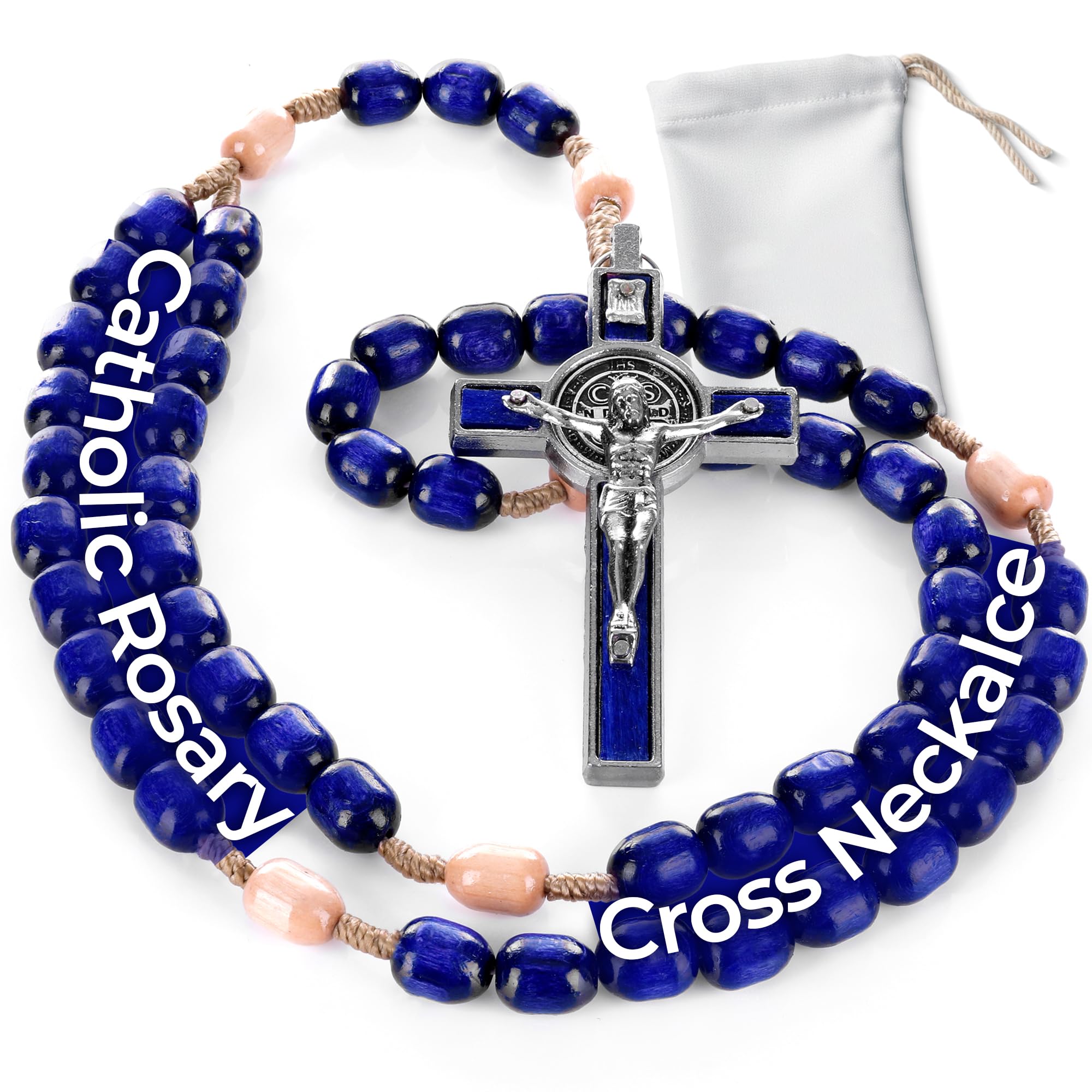 SANCTUM VERITAS Italian Rosary Pope Francis Vatican Roman St. Father Medal Crucifix Saint Benedict Patron Student Christian Veteran US Army Soldier Addiction Death