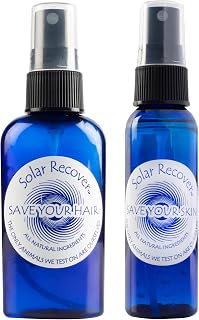 Solar Recover After Sun Moisturizing Spray + Hair Detangler Travel Size Combo (2 Ounce Each) - Hydrating Facial & Body Mist for Sunburn Relief & Dry Skin + All Natural Leave-In Conditioner Hair Care