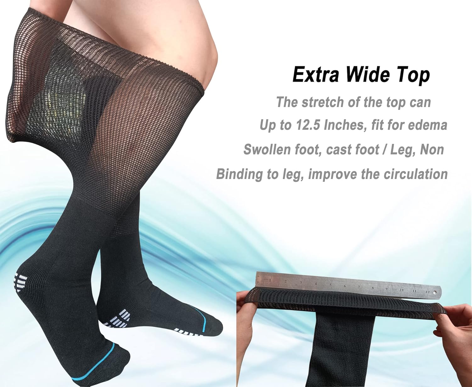 2 Pairs Replacement Sock Liner for Orthopedic Cast Walking boot Air Cam Walkers, Under Air Cast Brace Surgical Broken Leg Toe Fracture boots - Image 3