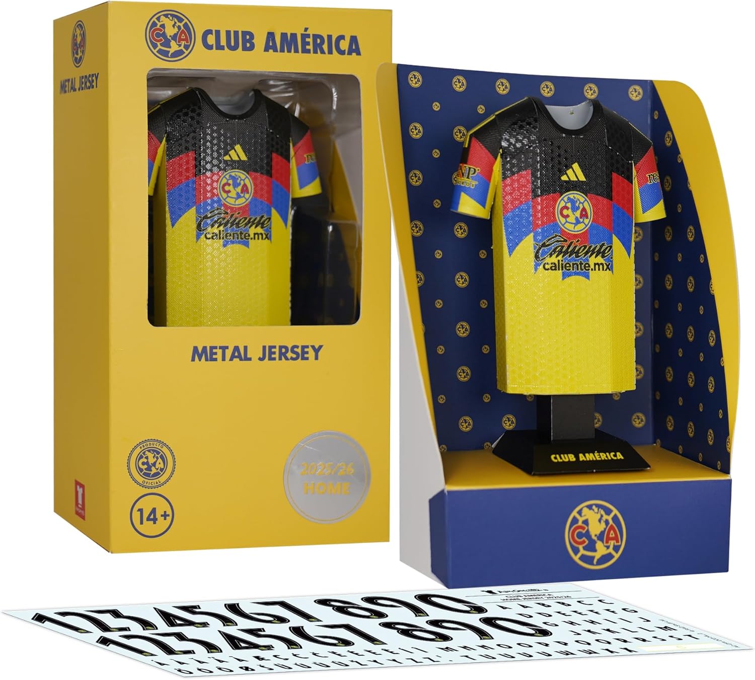 Club America Jersey Shaped Alloy Metal Desk Display Stand – Official Men’s Soccer Team Collectible Model (25/26 Home)