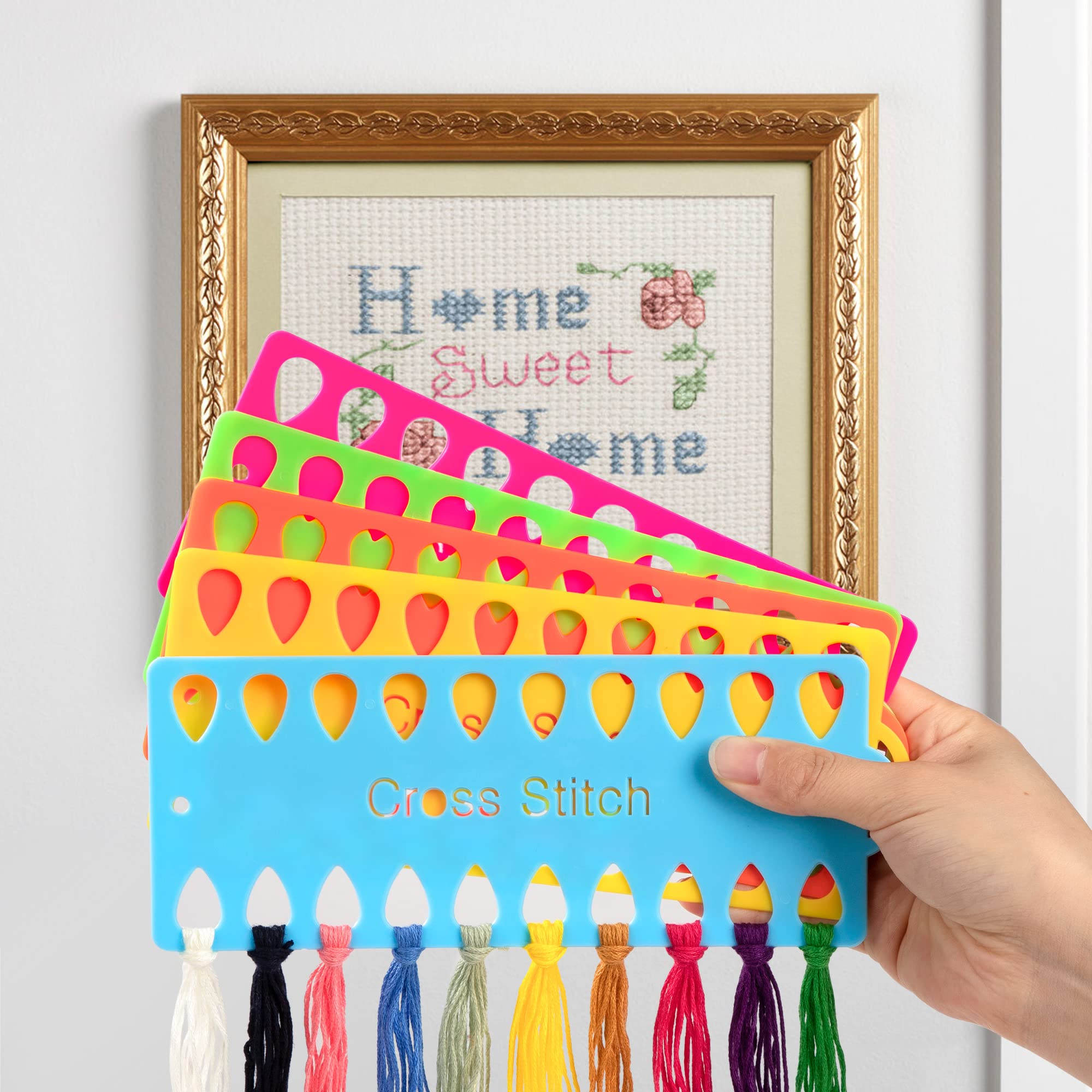 Lot 20 Organisateurs Fils à Broder - Panneau Rangement Plastique Multicolore Couture