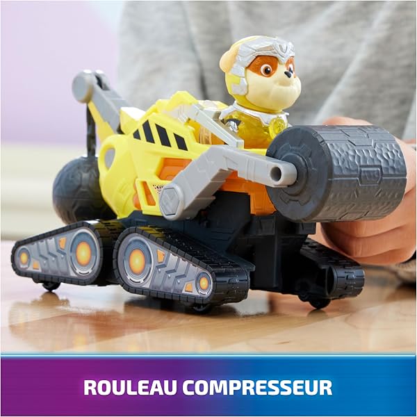 Paw Patrol - Pat Patrouille - Véhicule + Figurine Ruben du Film - Voiture Figurine À Collectionner - Sons Lumières - Pat Patrouille Jouet - Voiture pour Enfant 3 Ans et + - 3