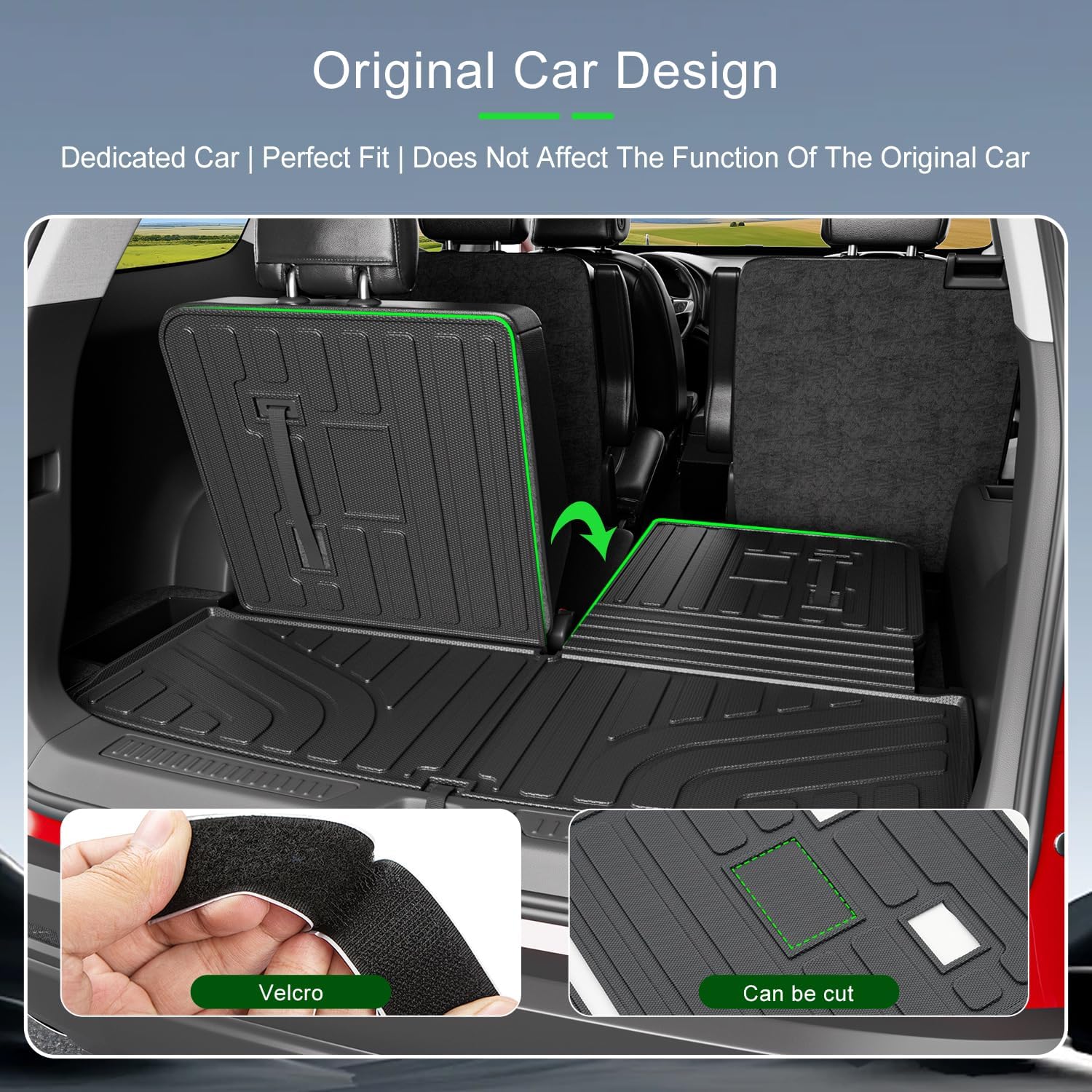 xipoqix Cargo Mat Compatible with 2017-2023 GMC Acadia Trunk Mat Cargo Liner Trunk Liner Backrest Replacement for 2017-2023 GMC Acadia Accessories