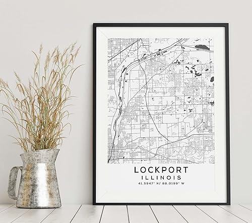 Miniatura 6 de Mapa de Lockport, Illinois, Light 2 (8x10)
