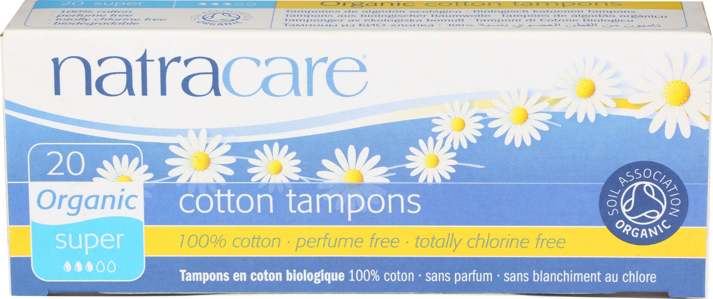 natracarePack of 1 x Organic Cotton Tampons Super - 20 Tampons