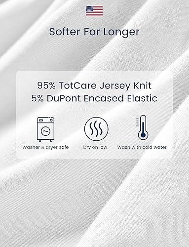 Miniatura 4 de TotAha Funda elástica de alta calidad, suave como la mantequilla, para cambiador de pañales para niñas y niños, súper elástica, de punto de jersey,