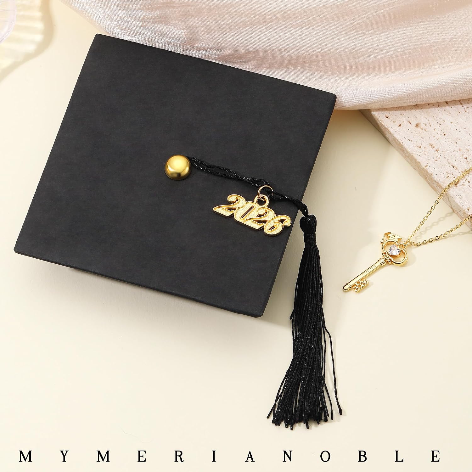 Graduation Gifts, Gold Key Graduation Necklace for Her 2026 Grad Gifts Anniversary Gold Jewelry for Women Sister Friend Classmates Teacher Nurse