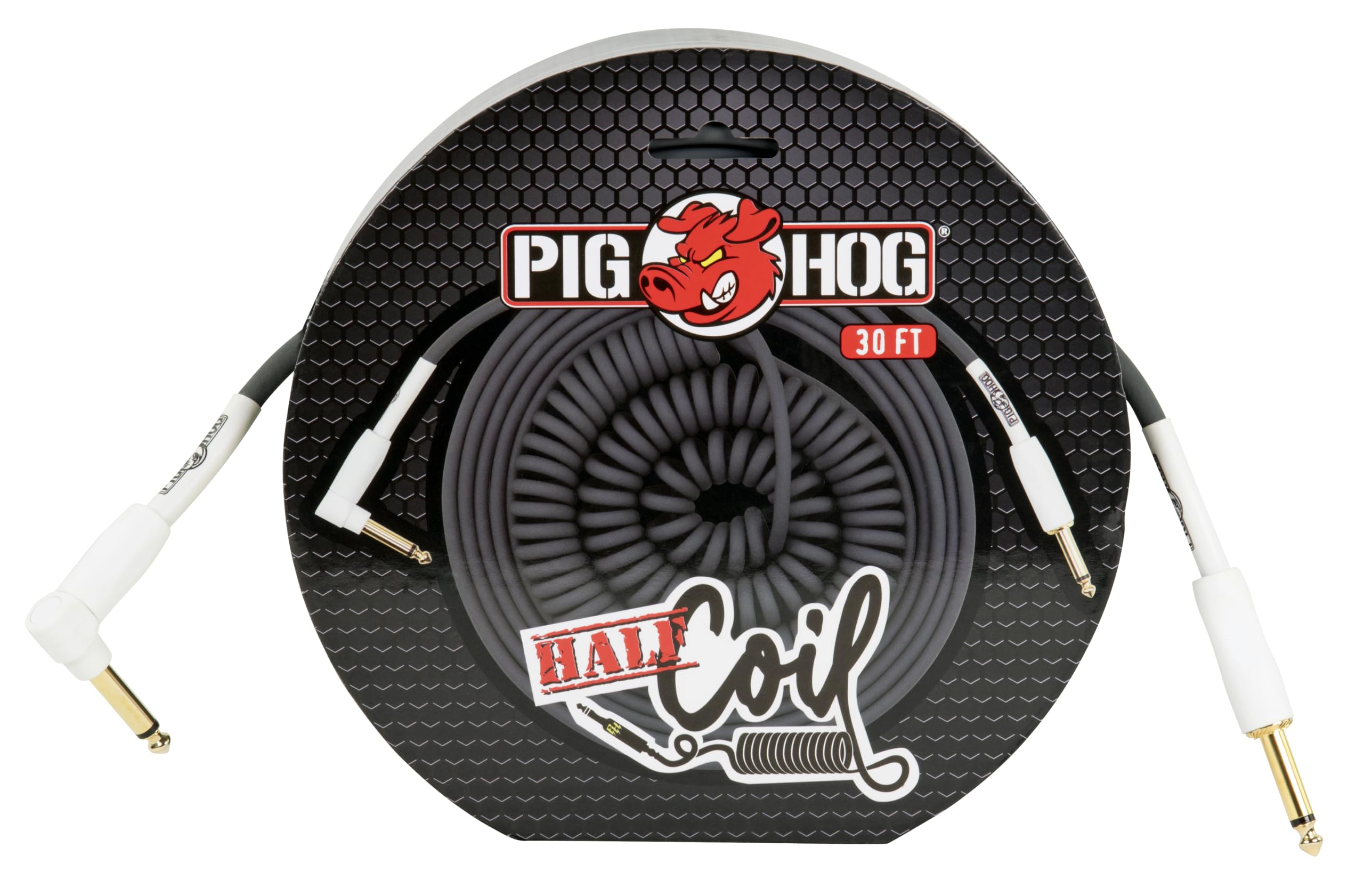 Pig Hog PHCC30GR Instrumentenkabel mit halber Spule, 9 m, Anthrazit