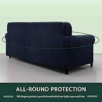 Vista 505 de CHUN YI - Funda elástica para sofá (7 piezas), funda para sofá de 3 plazas con tres respaldos y cojines separados con banda elástica, tela jacquard