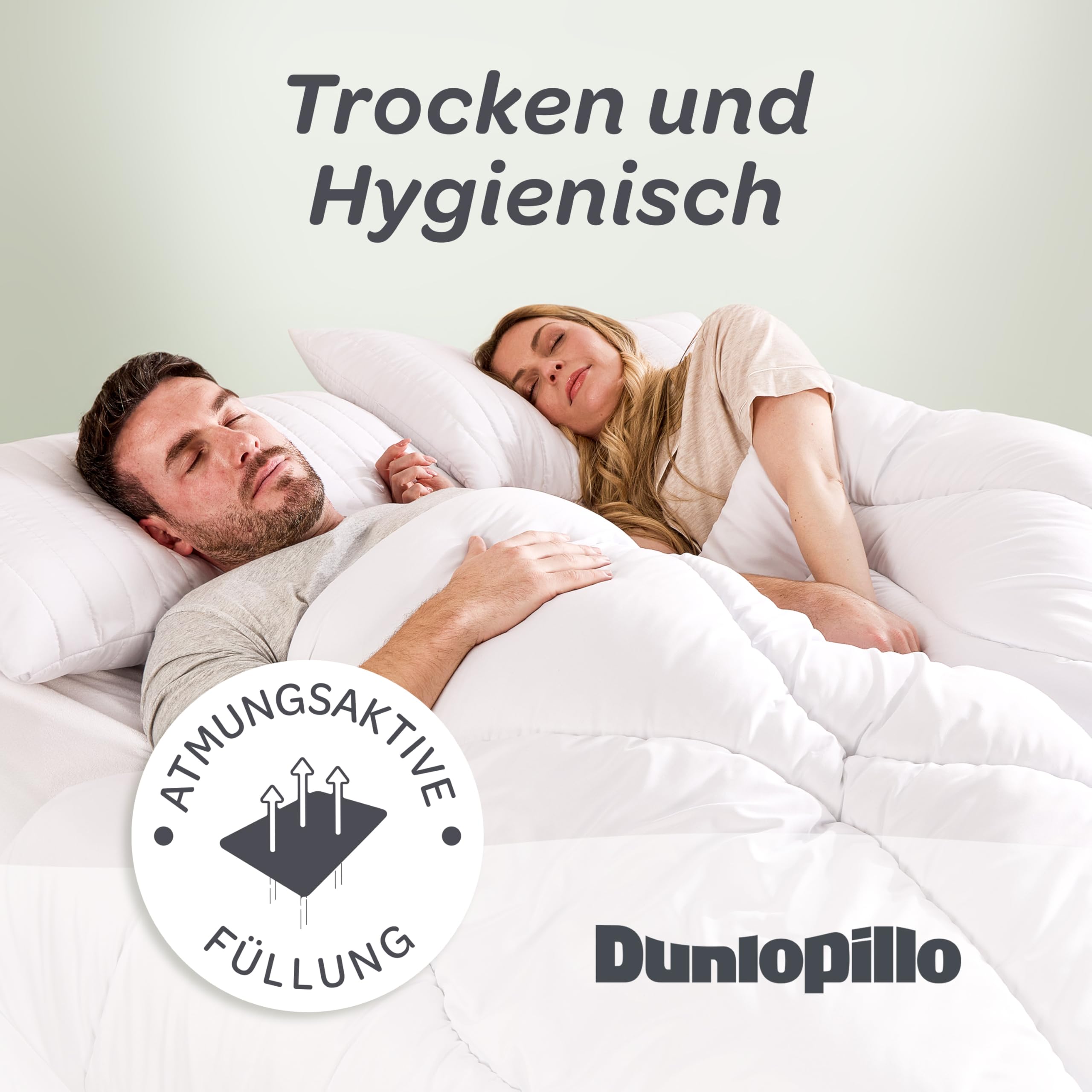 Dunlopillo Bettdecke 155x220 - Premium Ganzjahresdecke | Oeko-Tex Zertifiziert Decke für Allergiker | Winter Steppdecke, Decken, Duvet, Winterdecke, Bettdecken 155x220cm