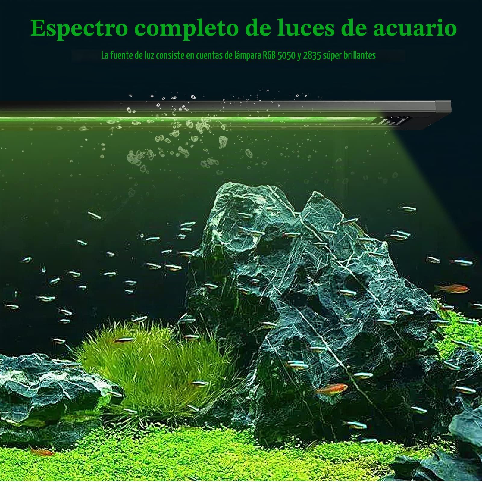 Luces para Acuarios, 14W LED de Acuario Peces Tanque Clip-on Lámpara, RGB Regulable 58LEDs con Temporizador para Plantas Acuáticas