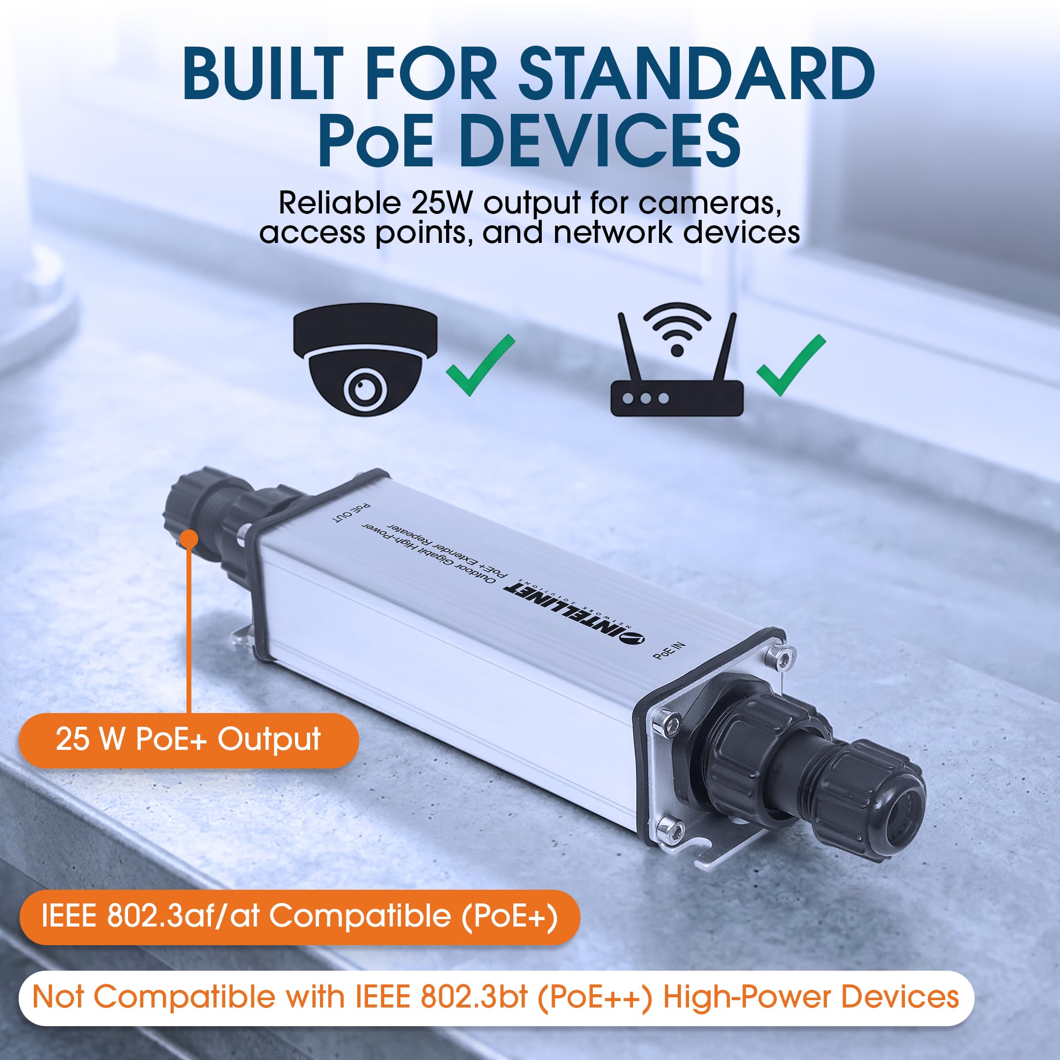 Extender Repeater PoE + Gigabit high-power pour extérieur