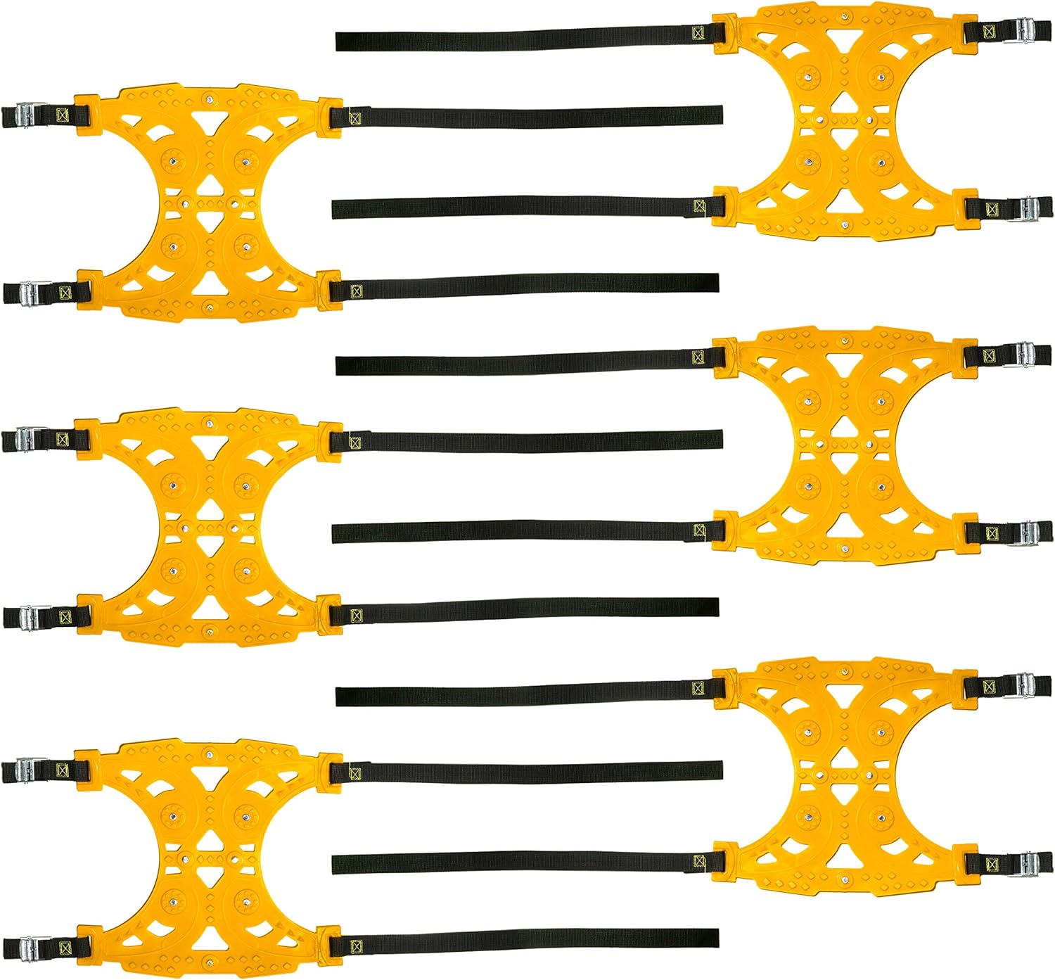 VViViD Heavy Duty Snow Chain Set of 6 for 2 Wheels with Application tool, Work Gloves and Free Carry-Bag for Passenger Cars, Light Trucks, SUV, ATV Adjustable, Anti-Skid Steel Studs, Tough Traction