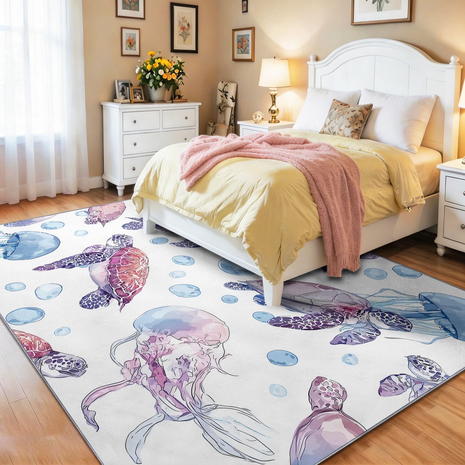 Generico Tappeto Lavabile in Lavatrice - 90 x 150 cm Tappeto Antiscivolo & Pelo Corto, Pratico e Facile da Pulire, Ideale per Soggiorno, Cucina e Aree ad Alto Traffico