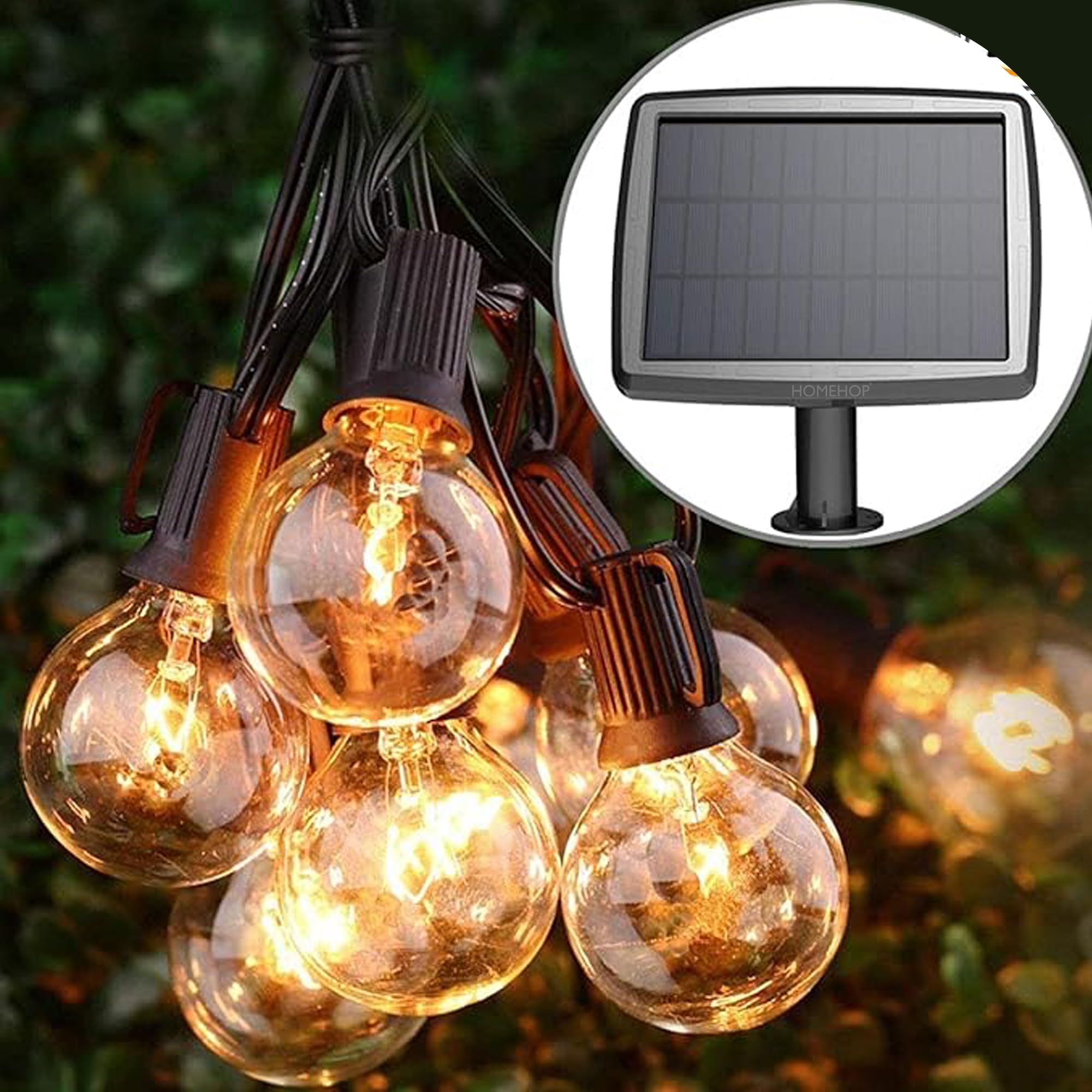 Homehop Solar Led G40 String Light For Home Garden Outdoor Balcony Terrace Wall Waterproof Rechargeable Decorative Hanging Lamp Diwali Decoration Item(16Metre,25 Leds),Black (B0C9TZJQ2V) Amazon Price History, Amazon Price Tracker