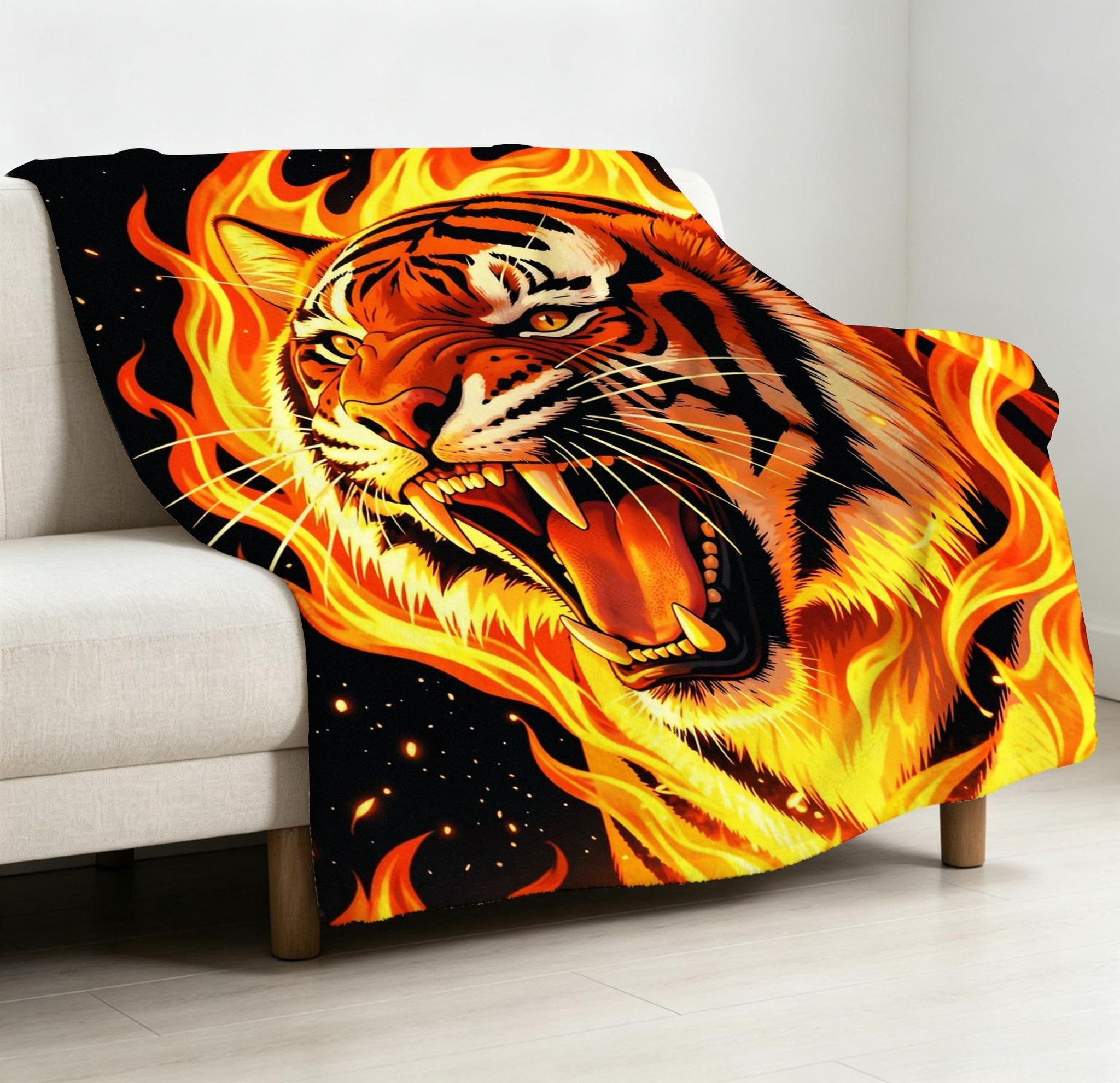 Manta Entretiempo Grande, Tigre Amarillo, 220x240 cm, AQ6599