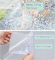 Vista 8 de STATINT - Adhesivos de vinilo estático para vitrales de colores arcoíris, bloqueo UV, 23.6 pulgadas x 13.1 pies