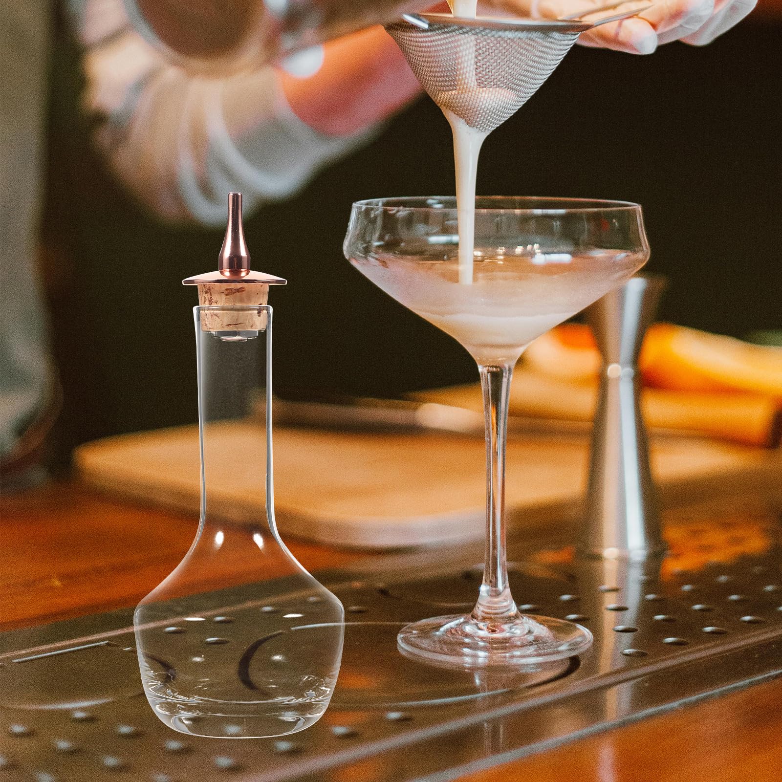 Amosfun Lot De 2 Bouteilles en Verre Robustes en Acier Inoxydable pour Bar Accessoire pour Mélanger des Cocktails