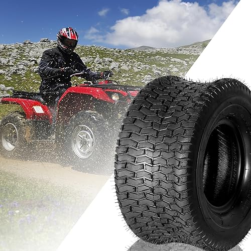 Vista 69 de Juego de 2 neumáticos de 4 capas de 15 x 6.00-6 para cortacésped y jardín, tractor, césped, sin cámara, carga máxima de 570 libras