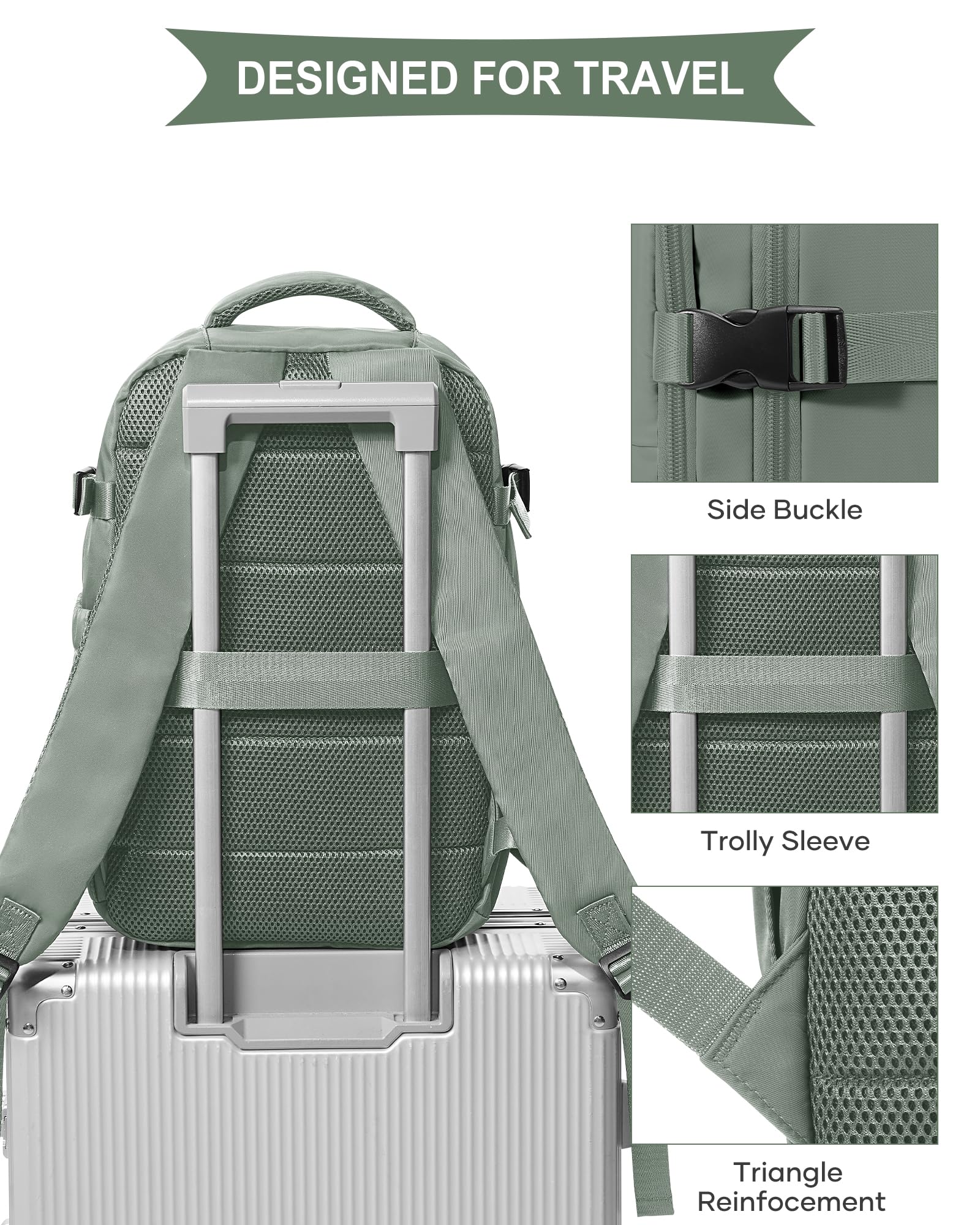 SZLX Mochila al Vacio con Bomba Equipaje de Mano 40x30x20 Ryanair Vueling Wizzair Easyjet Mochila Viaje Cabina Avion 40x20x25 Ryanair Mujer Mochila de transporte Impermeable para Computadora Portátil — view 5