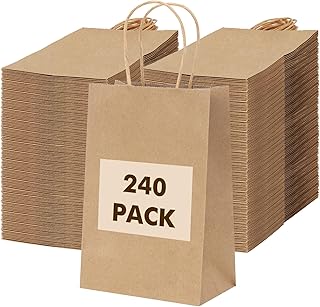 10 Office Door Christmas Decorations Ideas for the Holidays 46 OUTUXED 240pcs Small Paper Bags with Handles, 5.25x3.2x8 Inches Brown Kr...