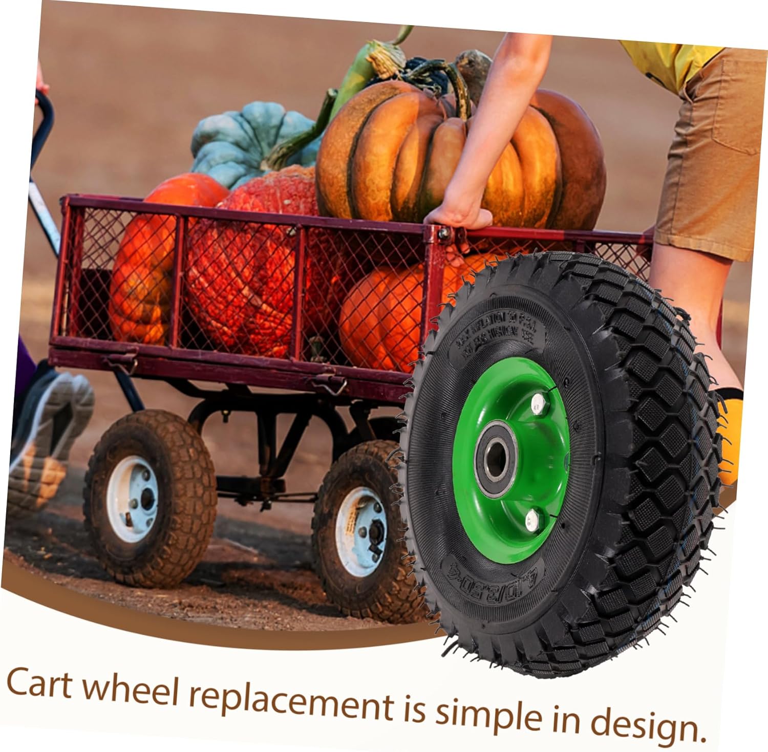 10 Inflatable Rubber Tyre for Garden Cart Lawn Mower and Hand Trolley Mute Wheel Replacement for Outdoor Use Heavy Duty and Sturdy