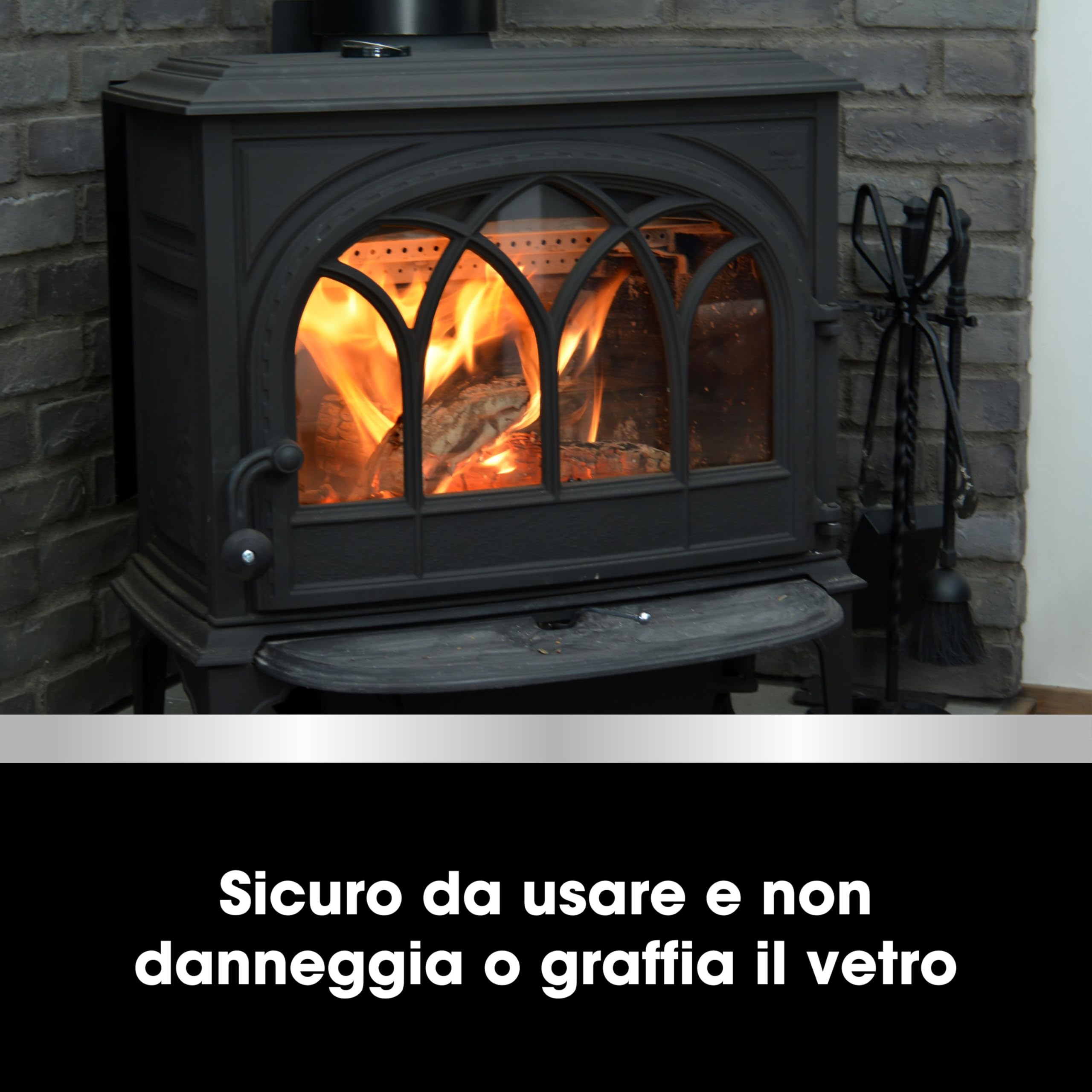 Furniture Clinic Kit per la cura della stufa - Pulisce e rinnova bruciatori a legna, grate e caminetti - Rimuove fuliggine e sporco - Per stufe in vetro e metallo - Detergente e lucidante