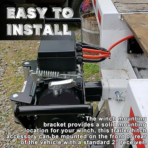 Miniatura 6 de Placa de montaje de enganche de cabrestante, soportes de cabrestante de remolque universal de 2 pulgadas, soporte de montaje de cabrestante para