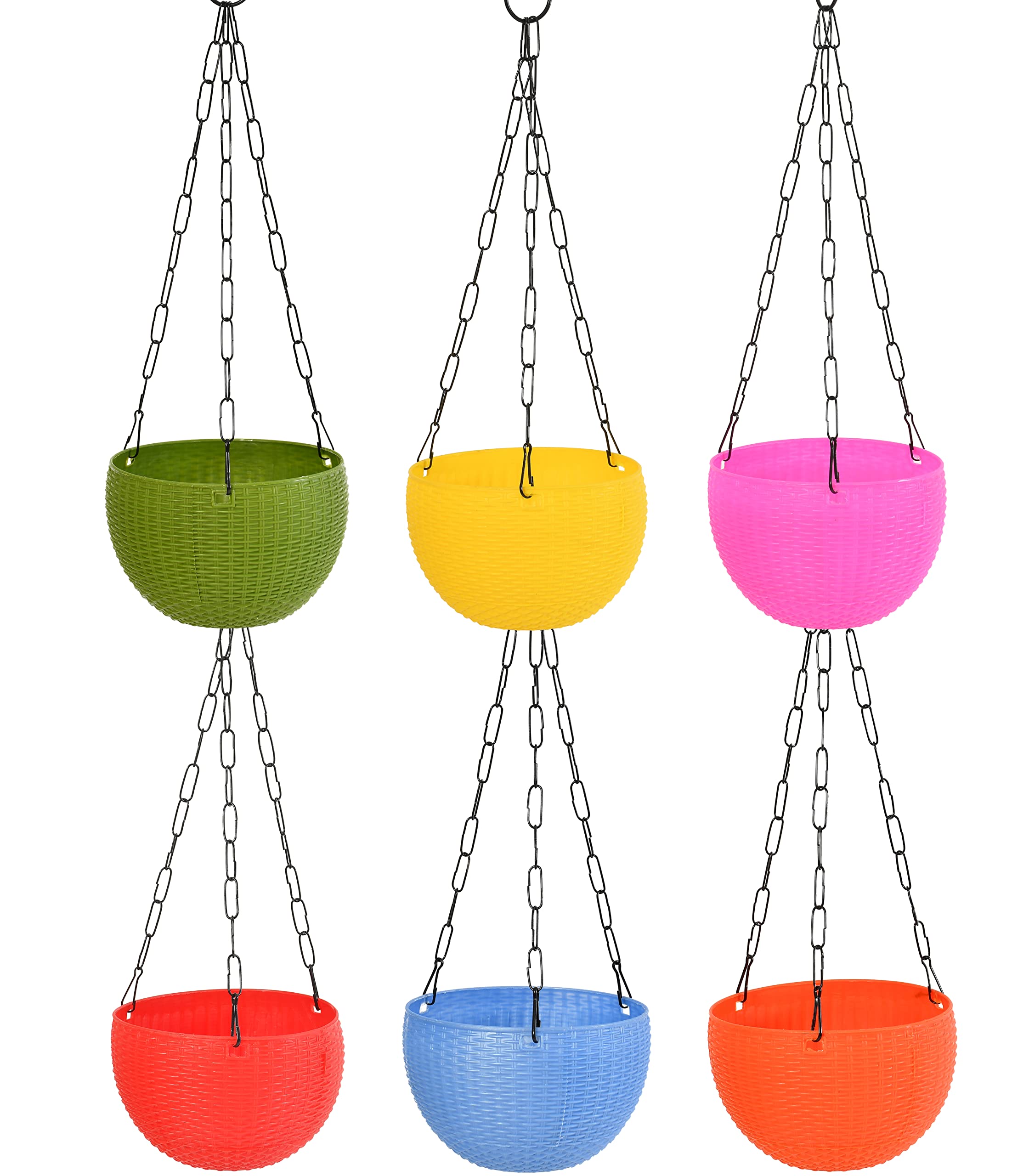 Navagraha Virgin Quality Plastic Planters/Flower pots/Gamla/Plant Pot for Home Decoration/Balcony/Garden/Terrace (Multicolour Combo Pack) (7 INCHES Hanging Euro POTS, 6) (B0BC13FM6R) Amazon Price History, Amazon Price Tracker