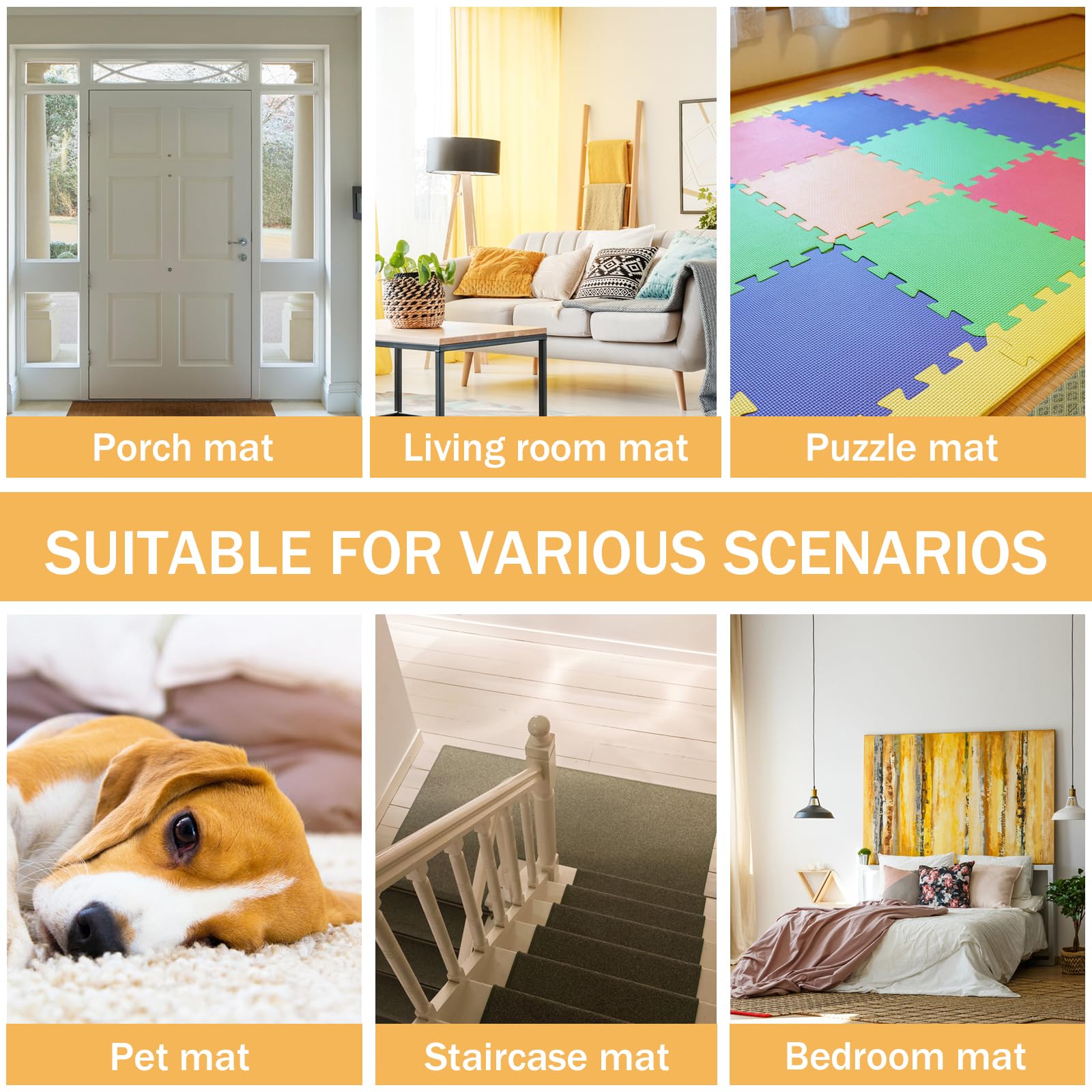 Antiscivolo Per Tappeti 8 Pezzi | Pinze Lavabili Per Pavimenti Legno E Piastrelle | 10x10 Cm | Riutilizzabili - Foto 9