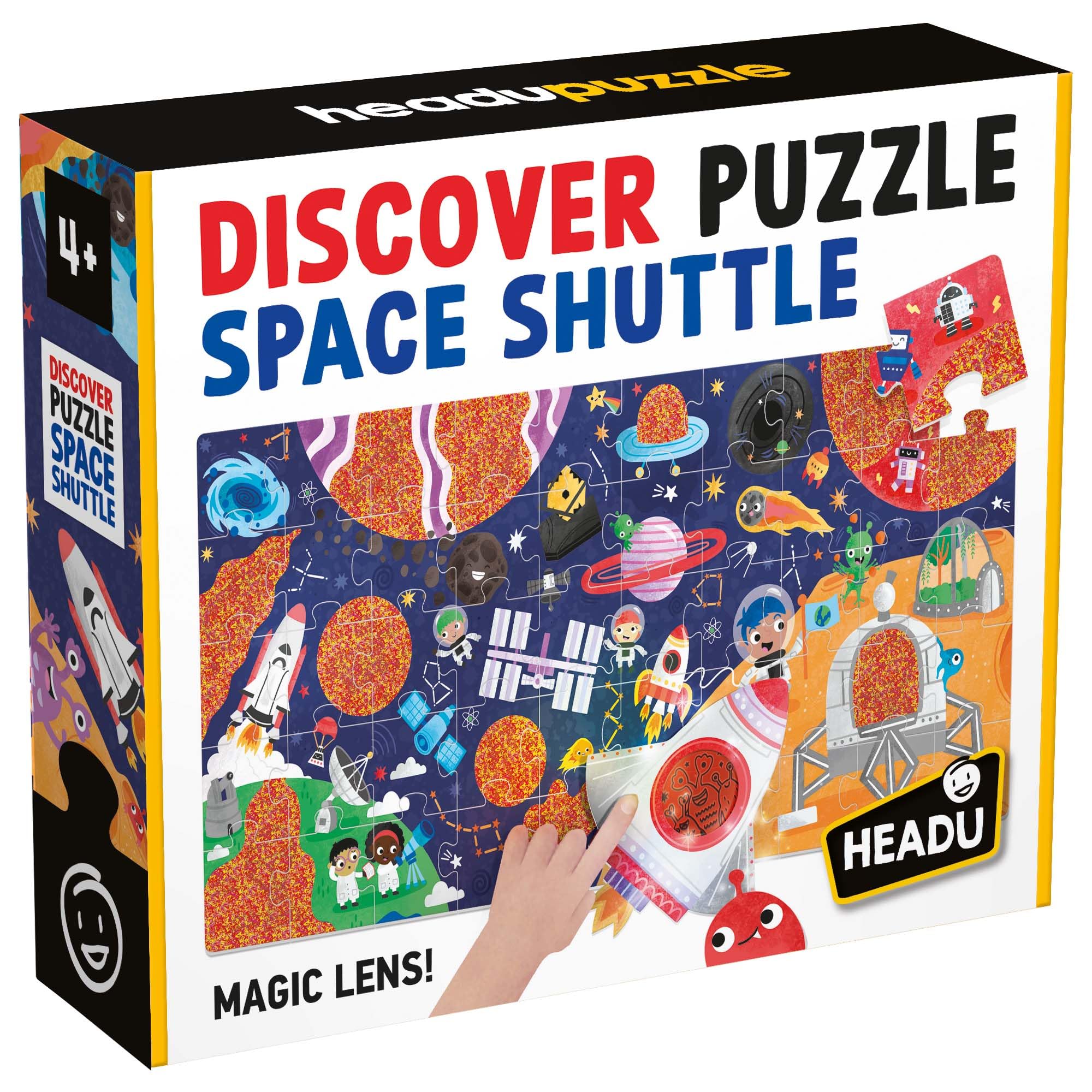 HEADU Discover Jigsaw Puzzle Space Shuttle, Multicolor, 50 pezzi, 59.4 x 28.6 cm