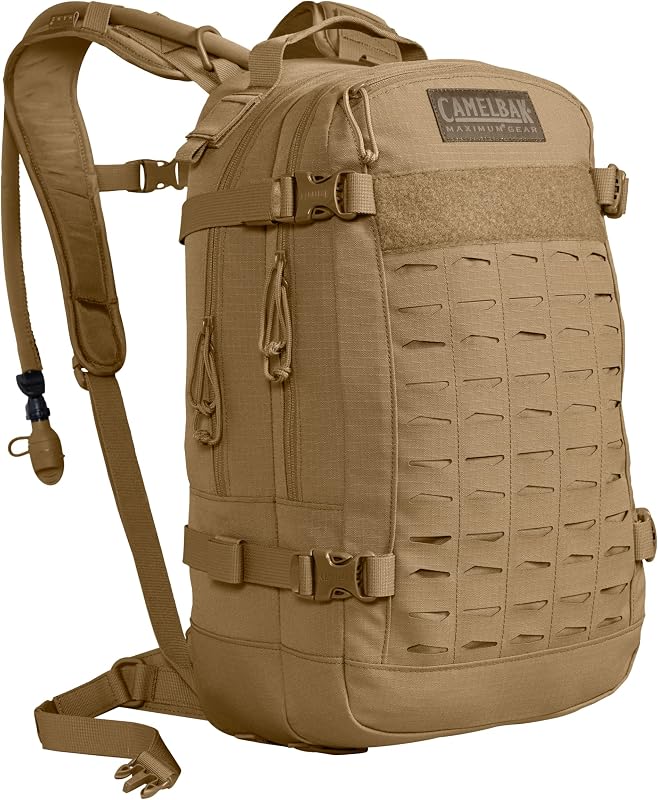 Mochila de hidratación Mil Spec HAWG de 100 oz, Coyote | Hidratación de alta capacidad y almacenamiento de equipo, hidratación eficiente con cada sorbo, transporte estable y cómodo bajo carga.
