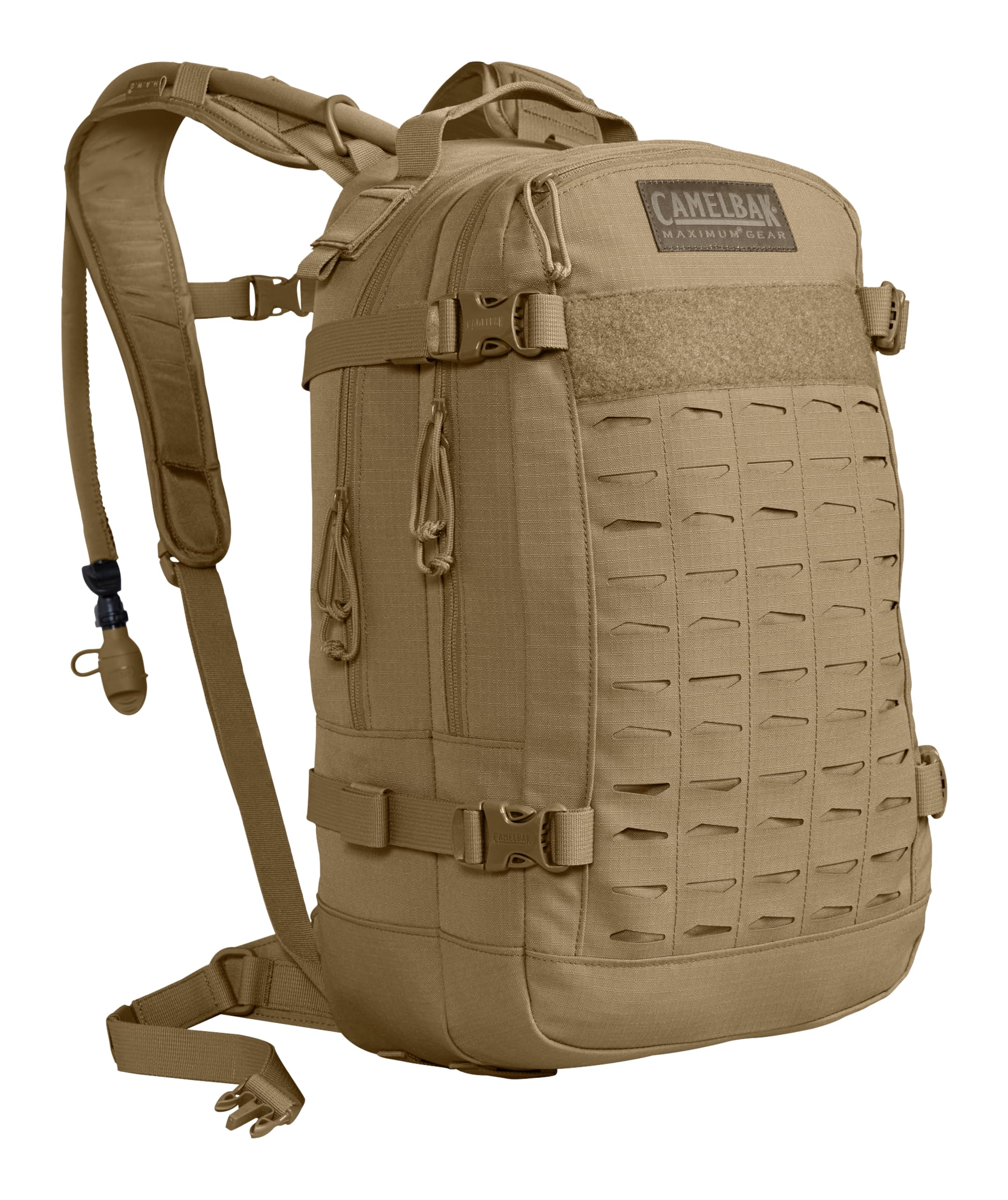 CamelBak H.A.W.G. Tactical Hydration Backpack with 100oz/3L Mil Spec Crux Reservoir Bladder - MOLLE, Coyote
