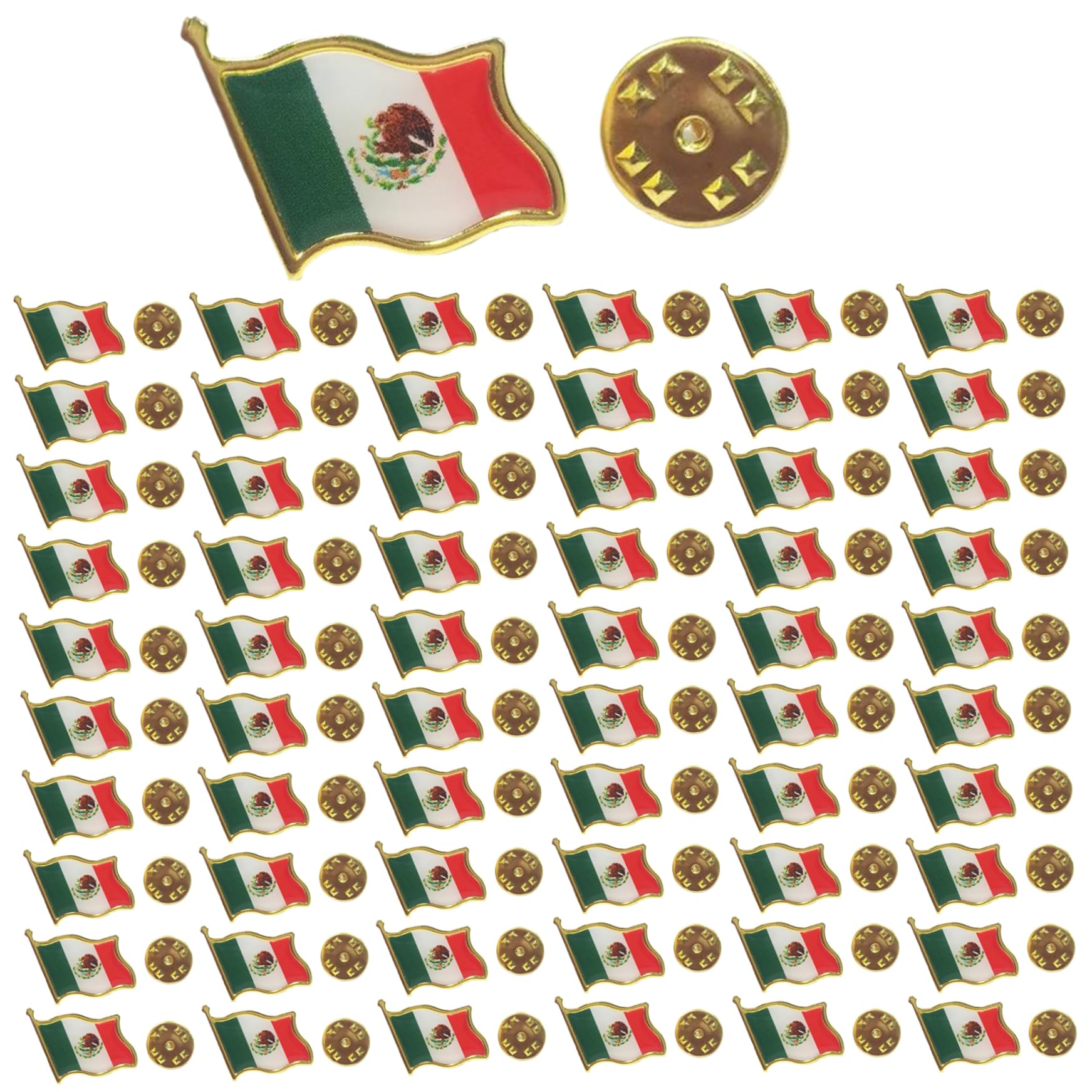 Pin insignia de la bandera de México para regalar en celebraciones y recuerdos, pack de 100 7