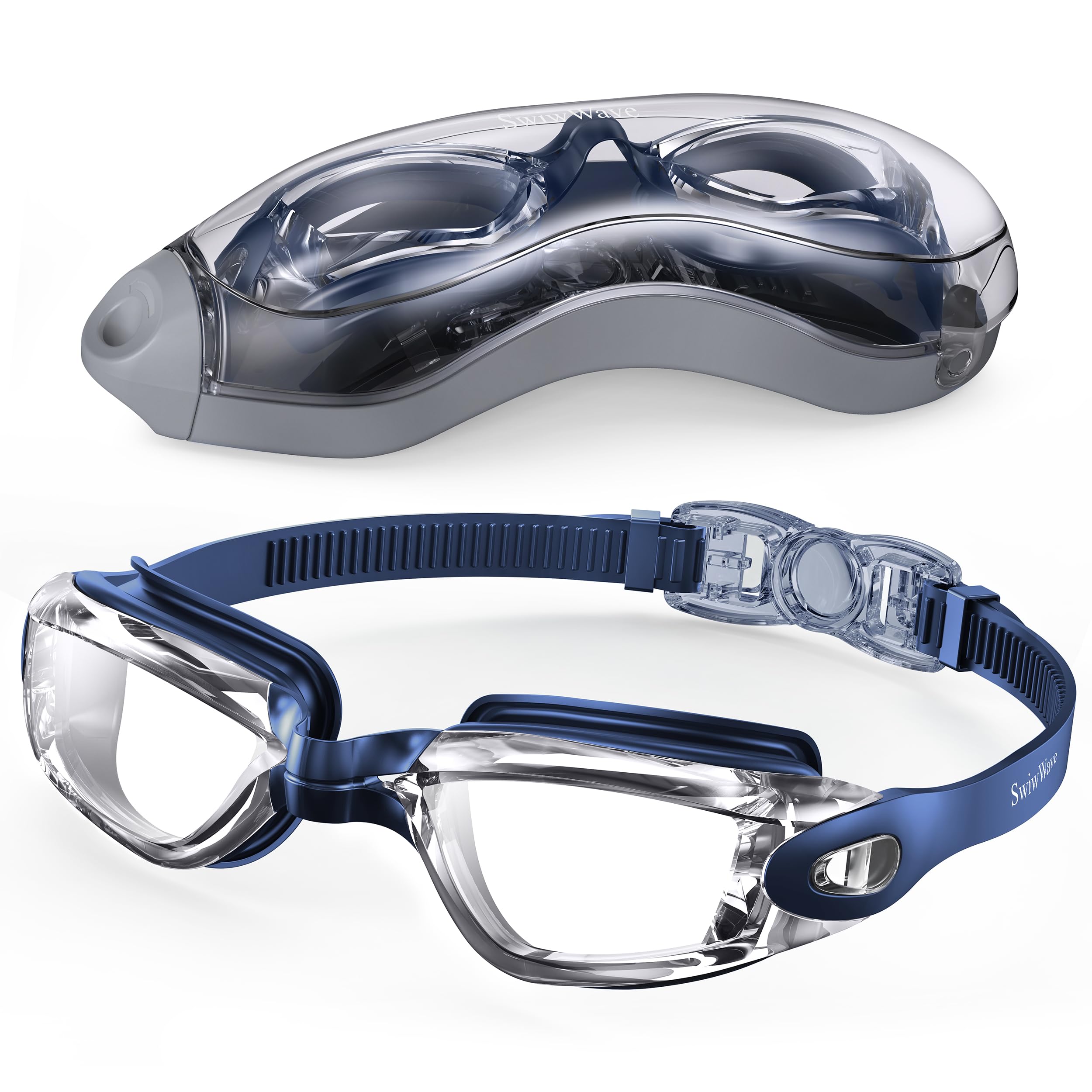 SwiwWave Swimming Goggles for Adult Youth, No Leaking with Storage Case