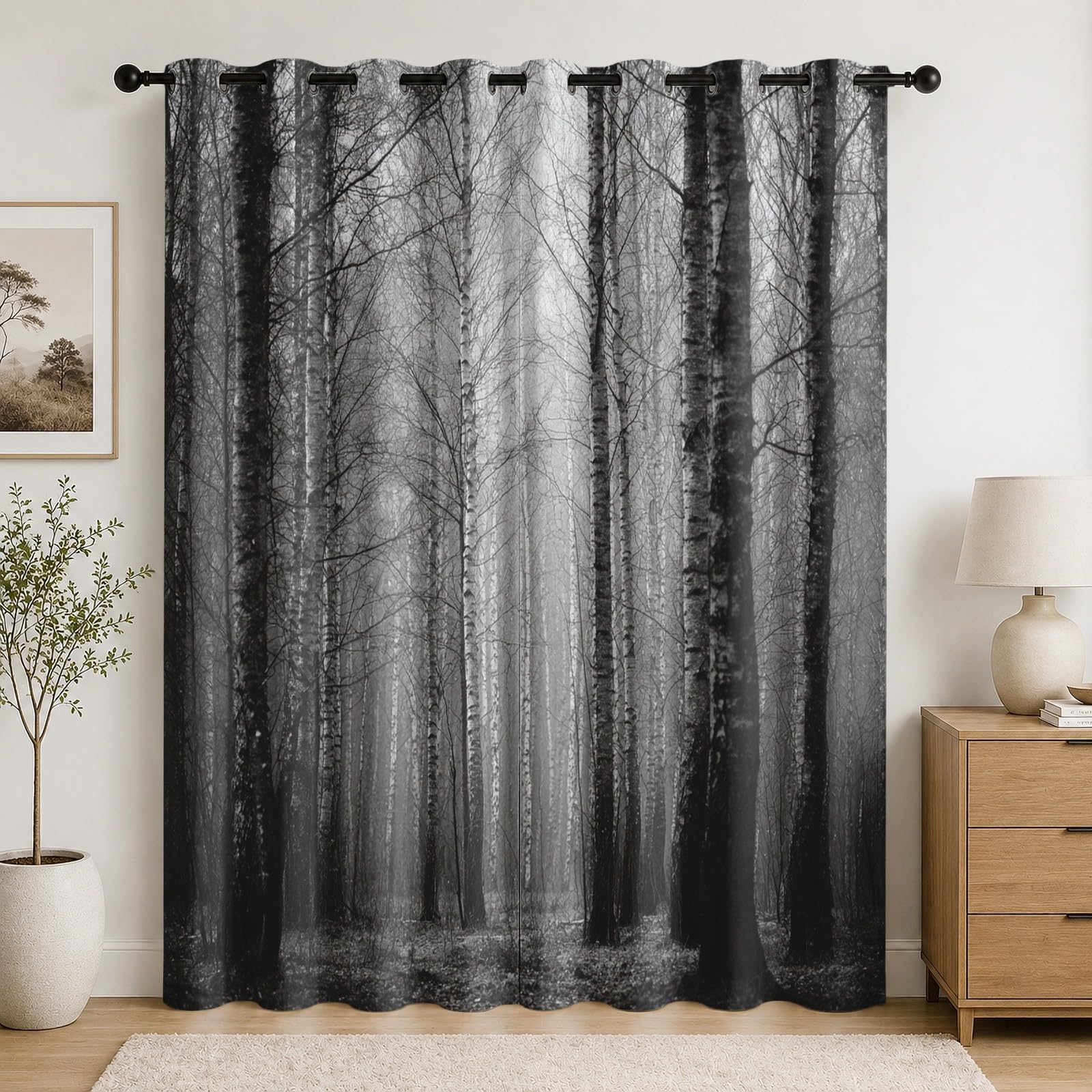 Rideaux occultants pour salon et chambre enfant motif forêt