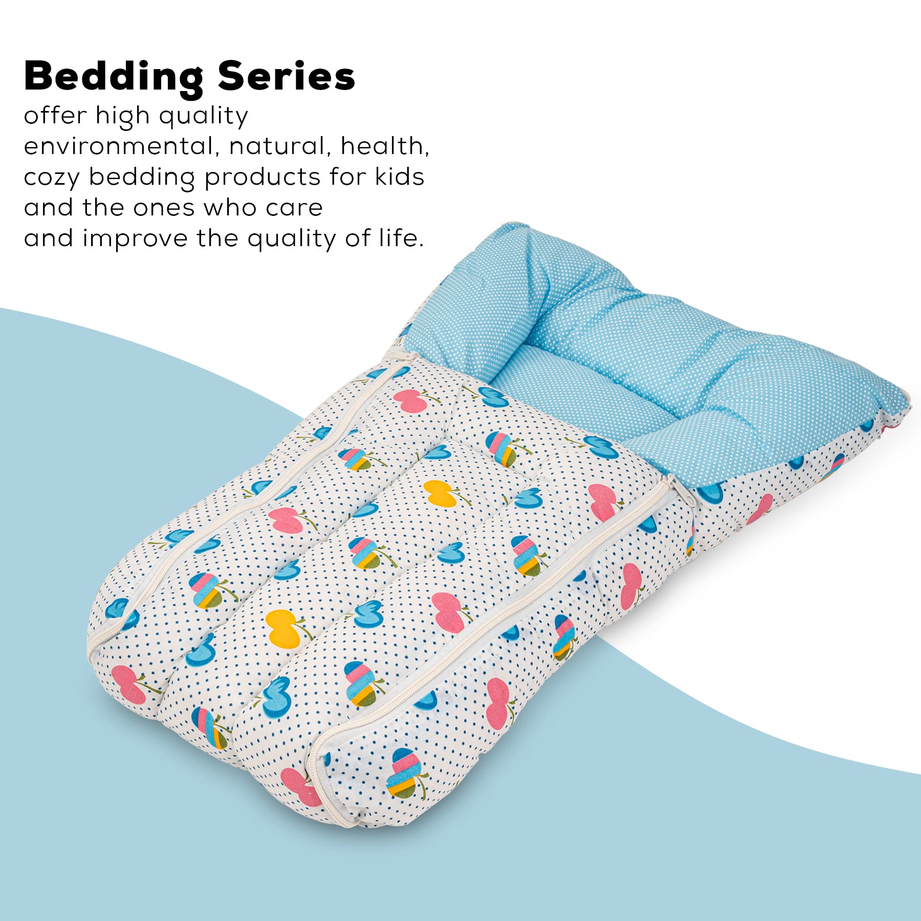 BAYBEE Carry Bed for New Born,Portable & Cozy Baby Nest, Ultra Soft Cotton, Padded Side Bolsters,Daily Travel Companion for 0-6 Months (Blue) 4