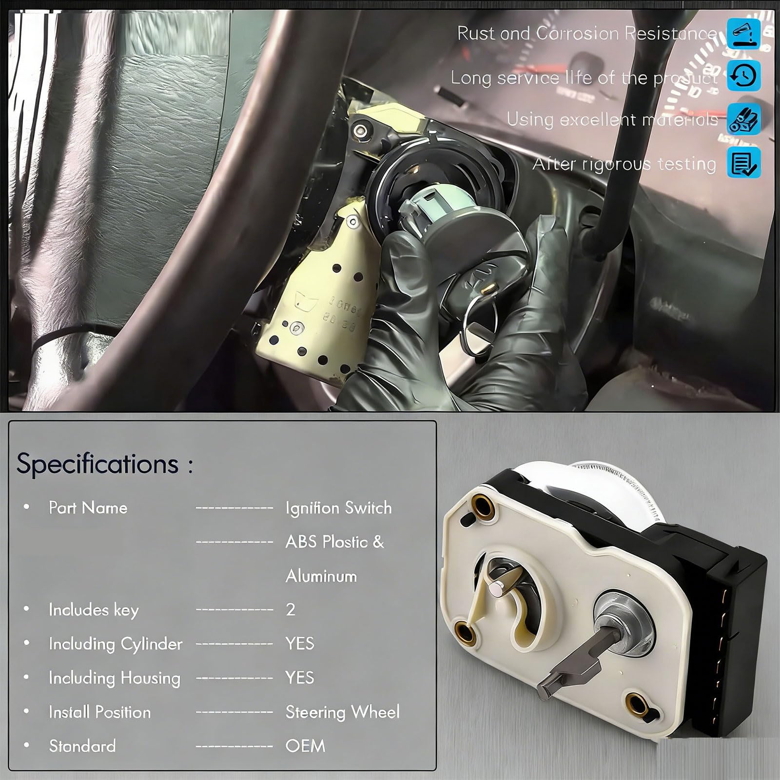 Komplette Motorstartstruktur inkl. Schutzgehäuse für Modelle 1994 2002 OEM Vermeiden Sie Zünden wechseln austauschen
