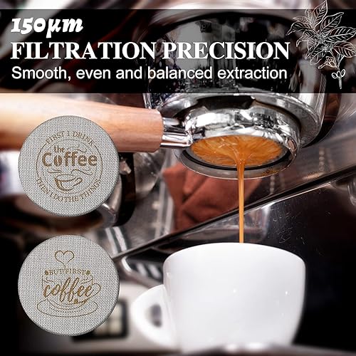 Miniatura 3 de Yaomiao 2 piezas de 2.098 in Espresso Puck Screen, 0.067 in de grosor 150m reutilizable Barista Espresso pantalla de acero inoxidable filtro de café