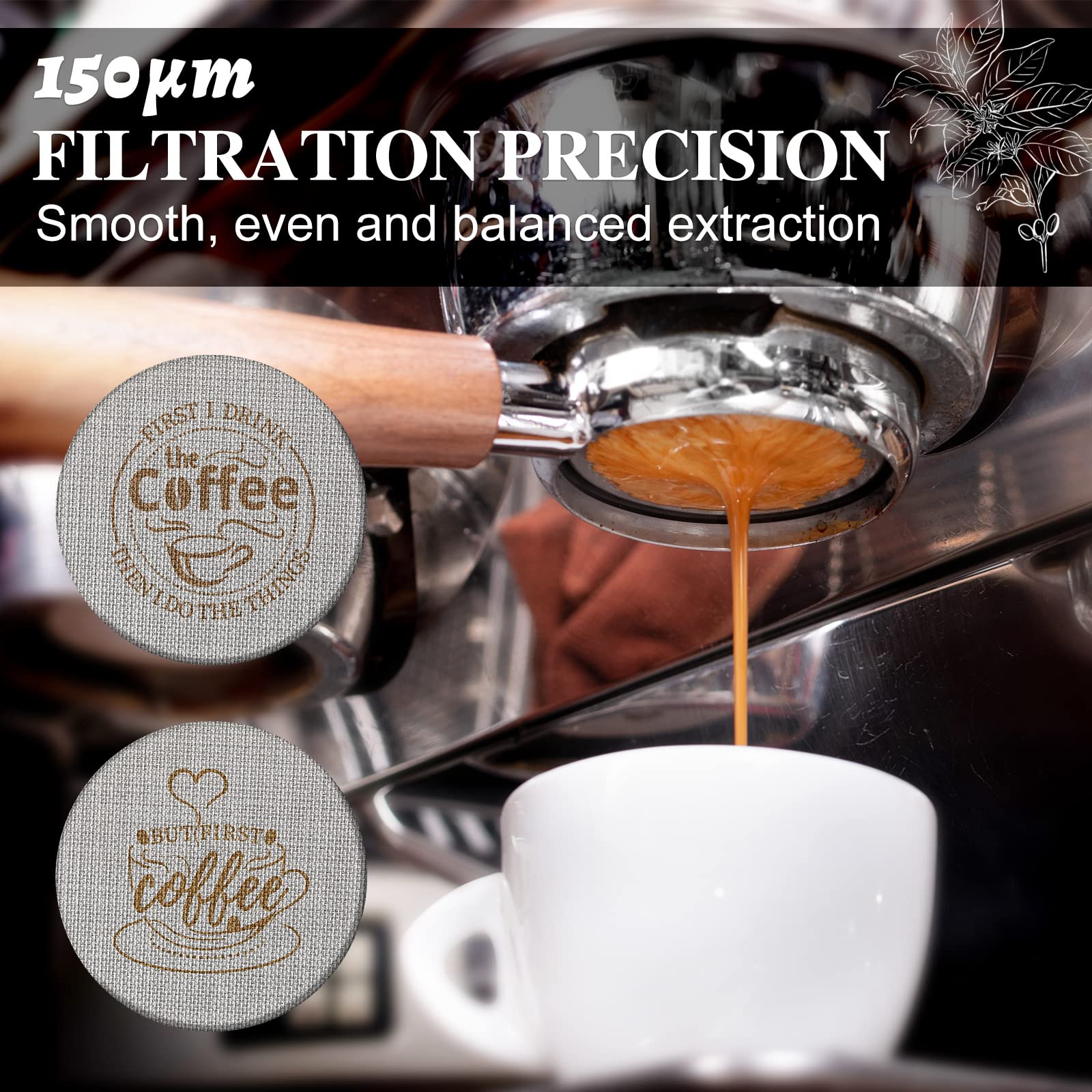 Pantalla De Disco Espresso 51 Mm (2 Unidades) - Filtro Reutilizable De Acero Inoxidable, 1.7 Mm Grosor