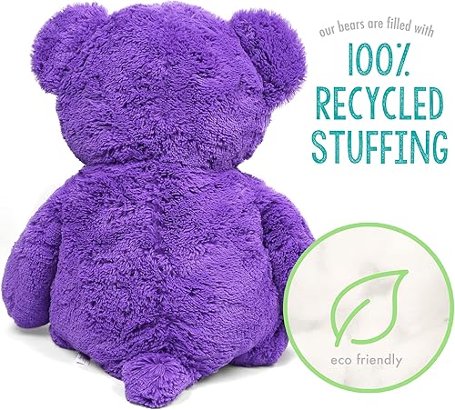 Miniatura 8 de LotFancy Oso de peluche grande, oso de peluche grande de 3 pies, juguete negro con huellas, regalo suave de cumpleaños, Navidad, San Valentín, para