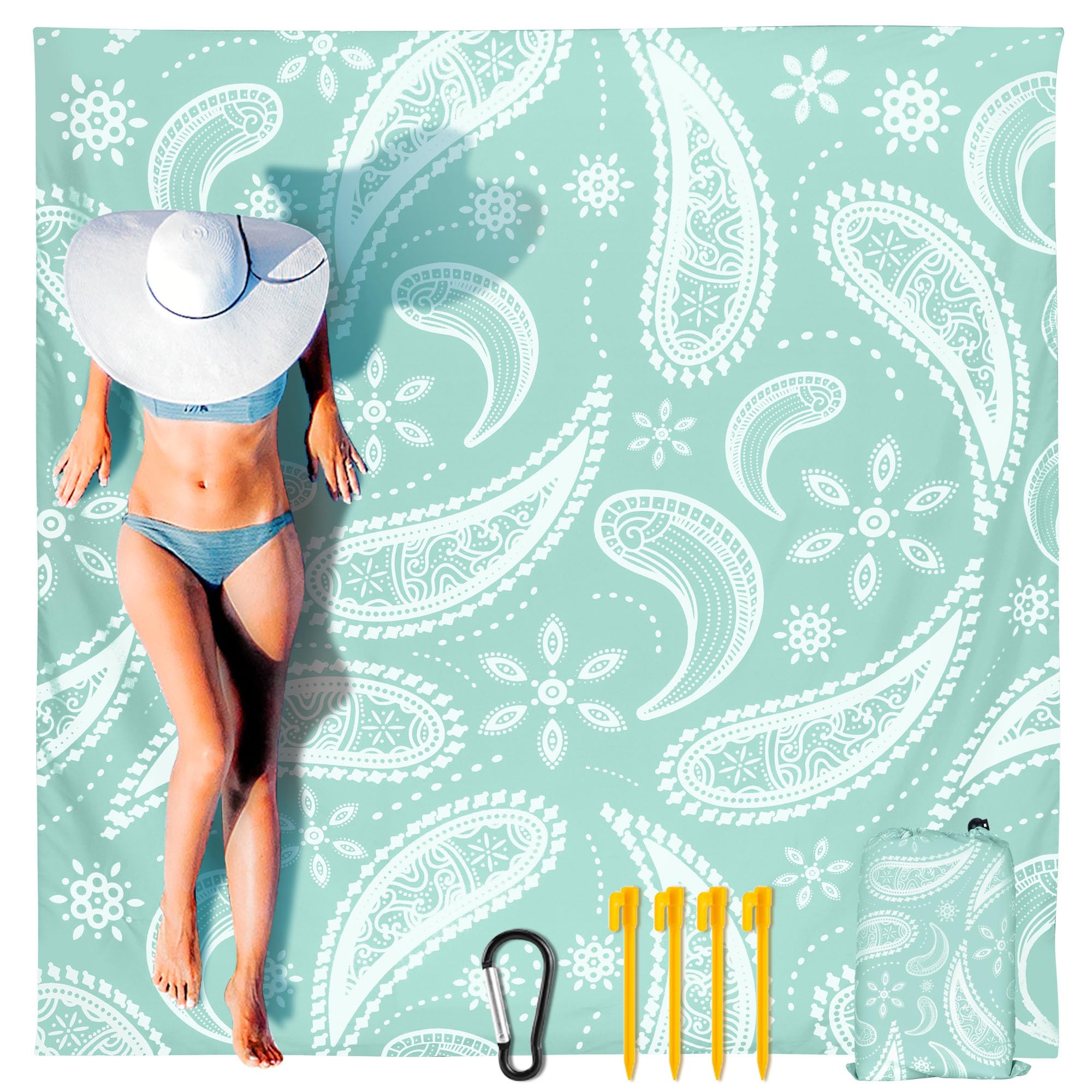 HIHOHO Beach Blanket Waterproof Sandproof Extra Large Beach Mat 79