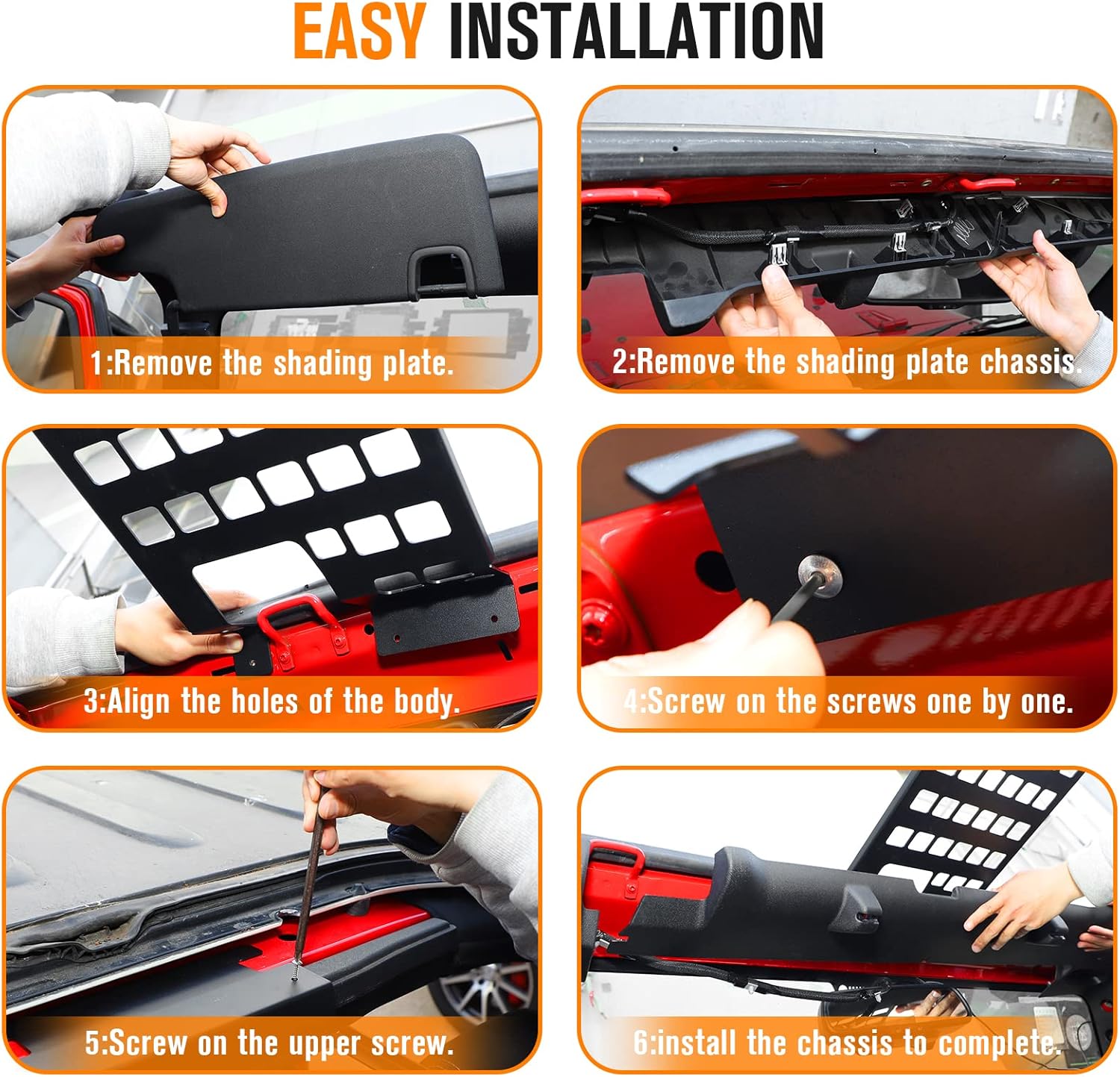 JeCar Top Molle Panel Storage Organizer Cargo Rack for 2007-2018 Jeep Wrangler JK