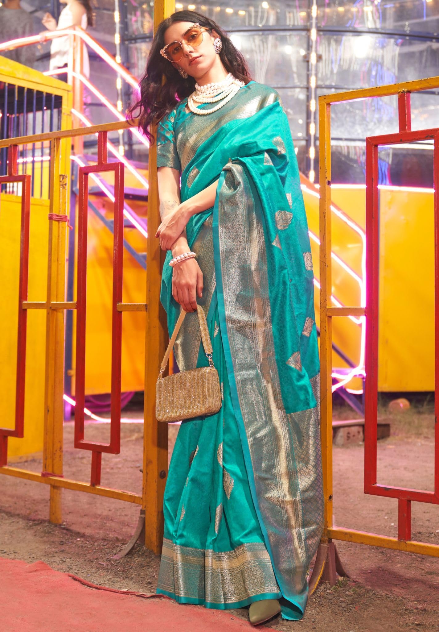 SGF11 Women's Kanjivaram Pure Soft Silk Saree For Women Pure Golden Zari With Blouse Piece