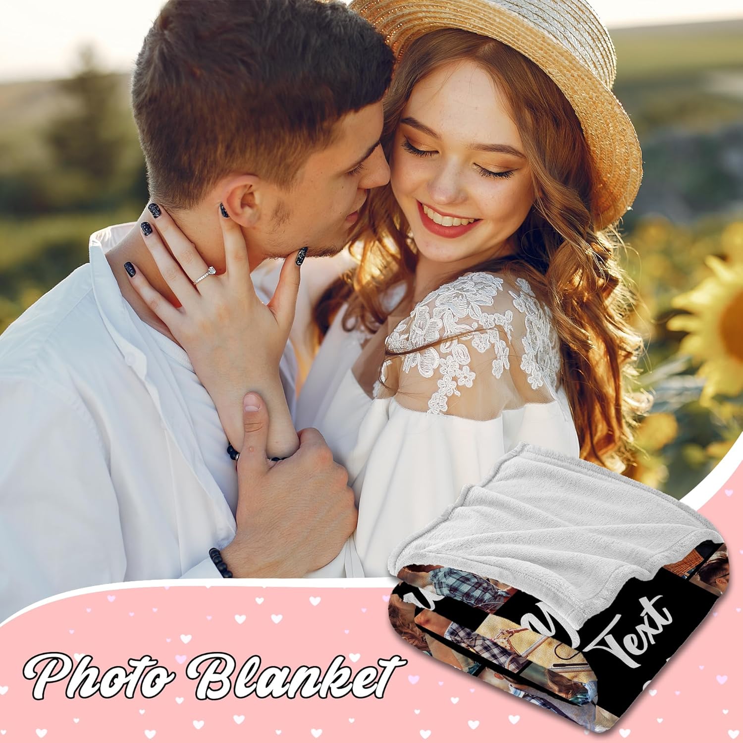 Custom Blanket with Picture, Personalized Photo Blanket, Customized Picture Blankets Gifts for Boyfriend Girlfriend, Personalized Mens Womens Gifts for Christmas Valentines Day Anniversary Birthday - Image 2