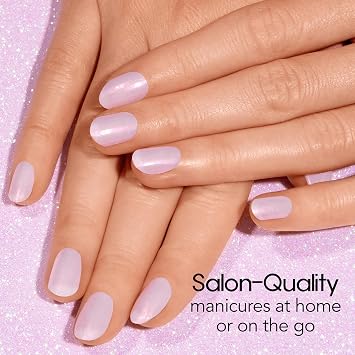 Color Street - Glazed Over - 16 Double-Ended Nail Polish Strips | Features Shimmery White Color, Pink Flash Effect, Shimmer Finish, Easy Peel-and-Apply Design with No Dry Time for Wear.